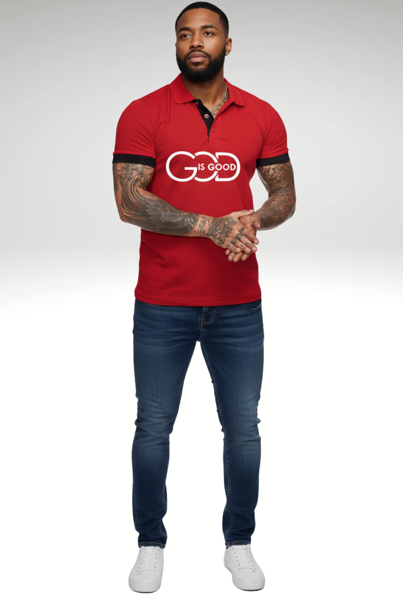 GOD IS GOOD POLO T-SHIRTS