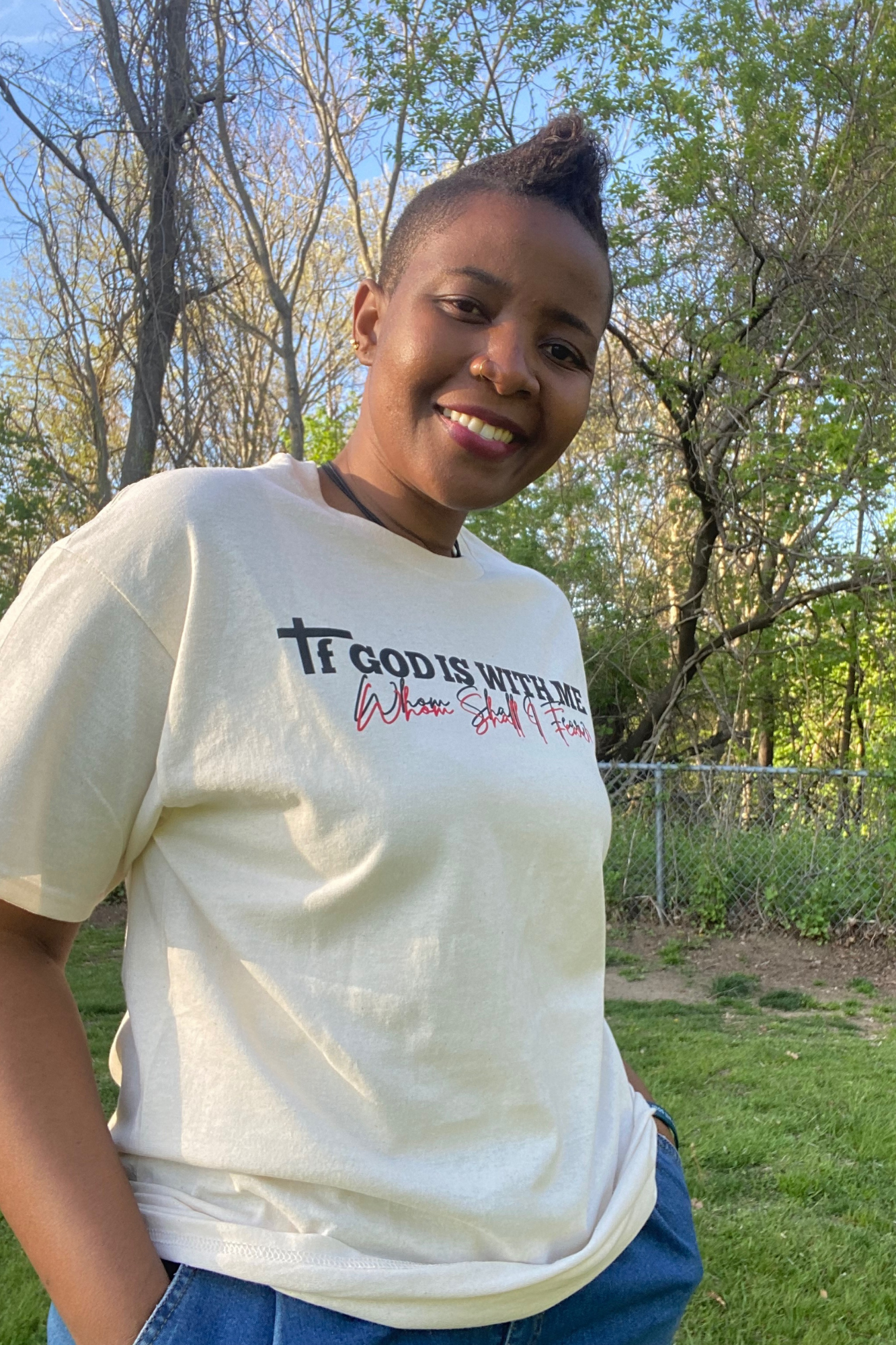 IF GOD IS WITH ME NEUTRAL T-SHIRT