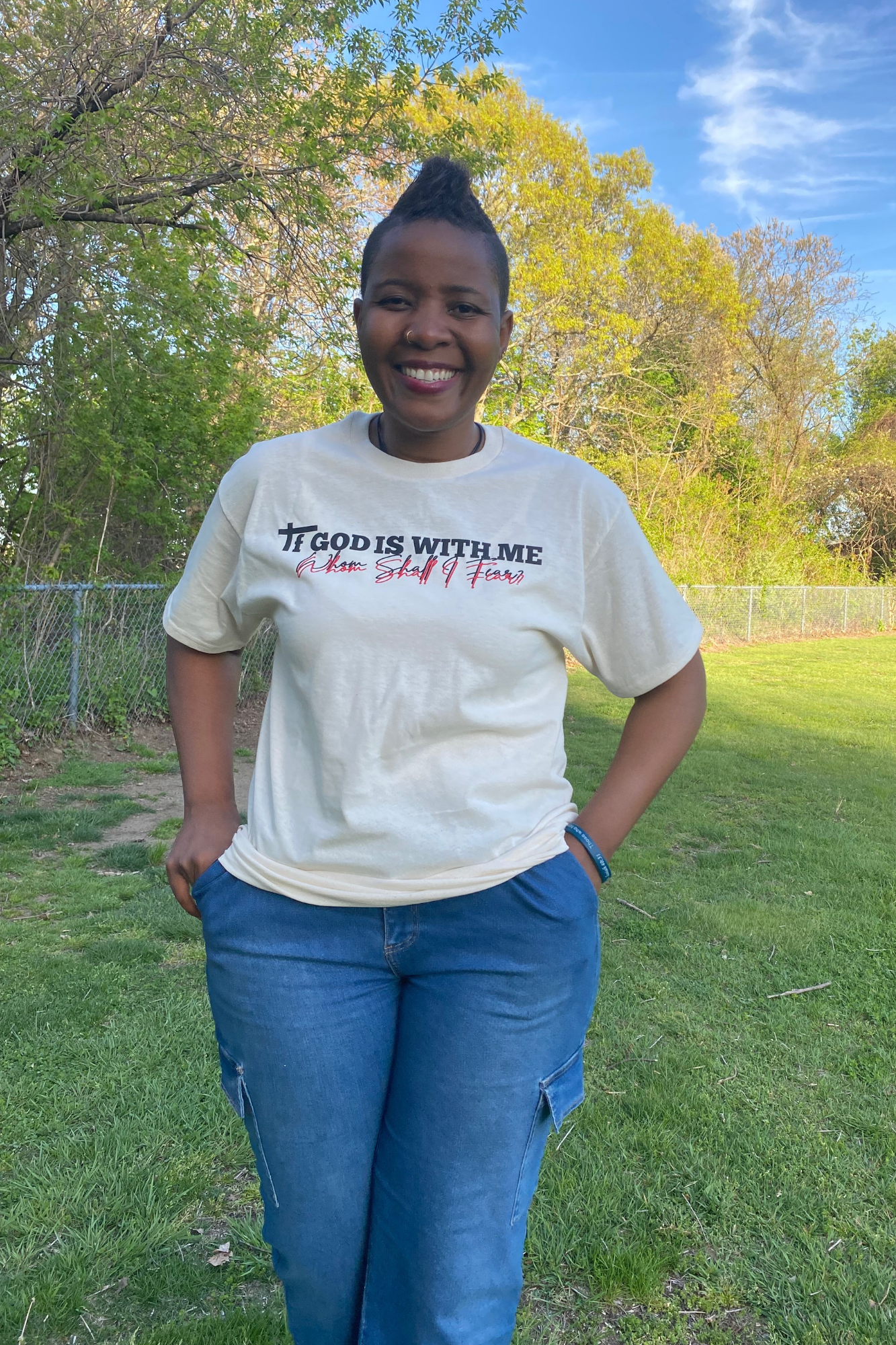 IF GOD IS WITH ME NEUTRAL T-SHIRT