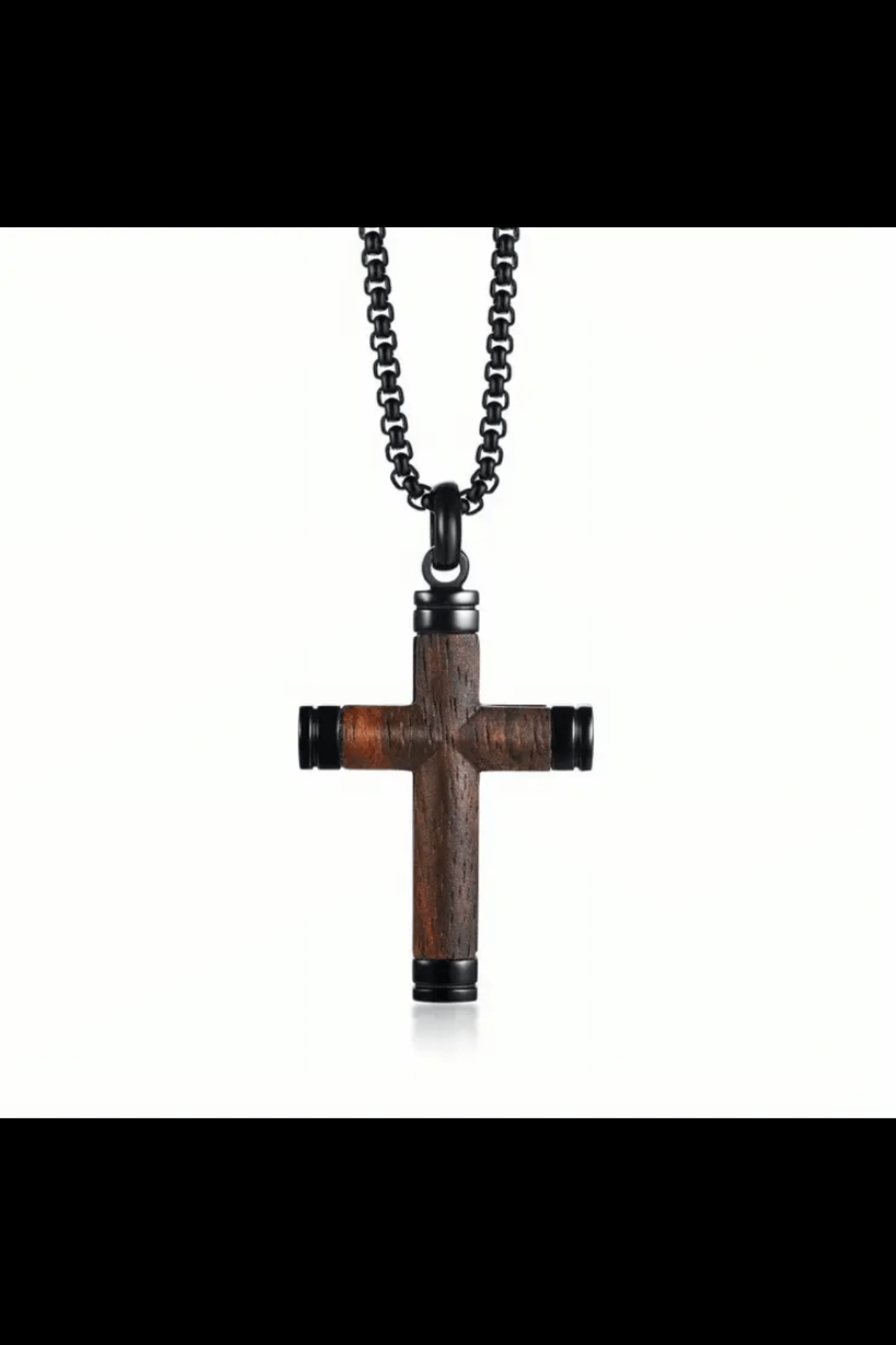 VINTAGE WOODEN CROSS NECKLACE
