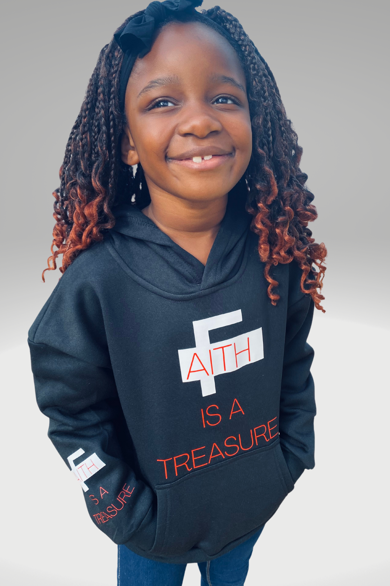 FAITH IS A TREASURE KIDS HOODIE