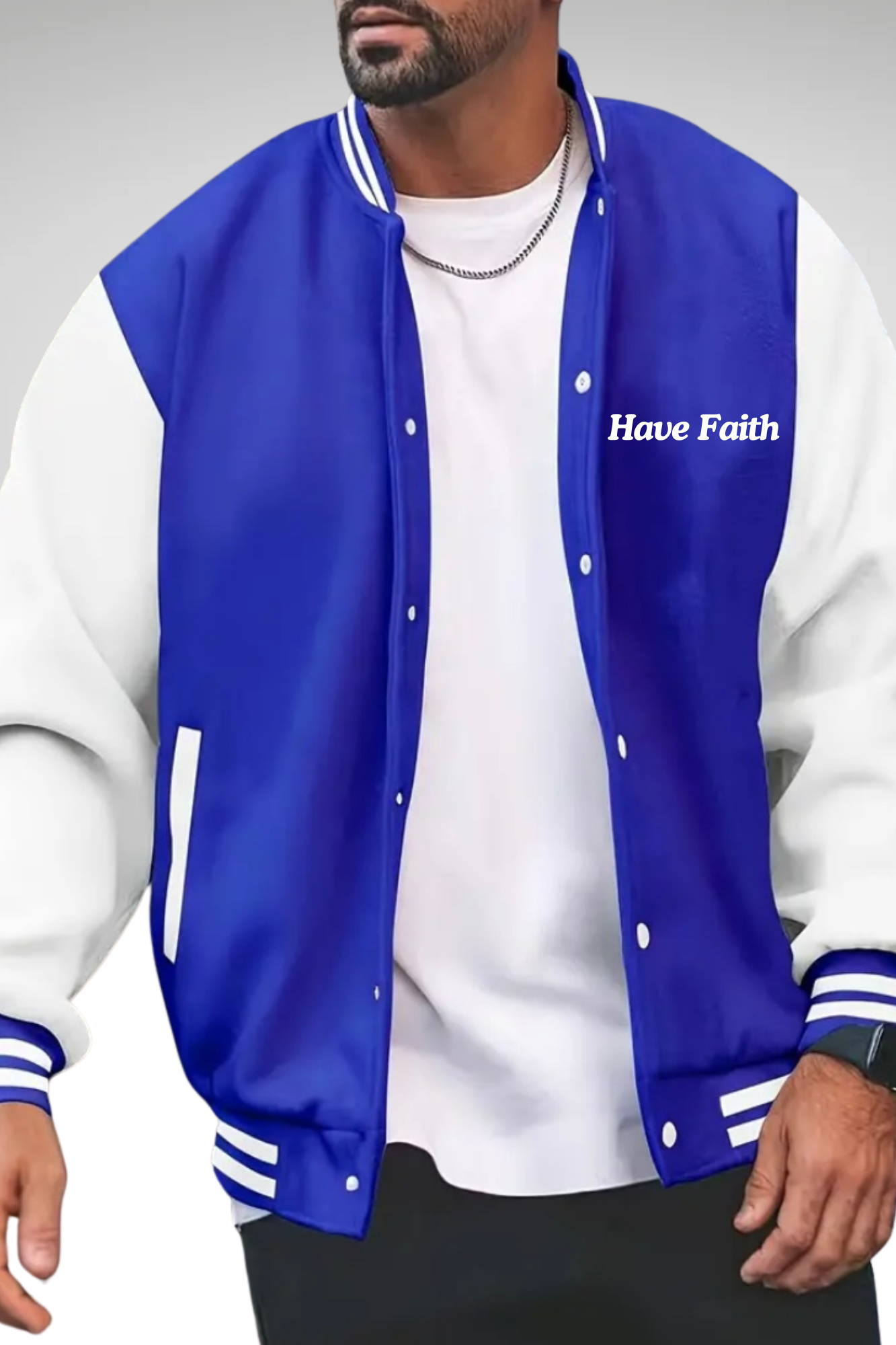 HAVE FAITH BASEBALL MENS JACKET