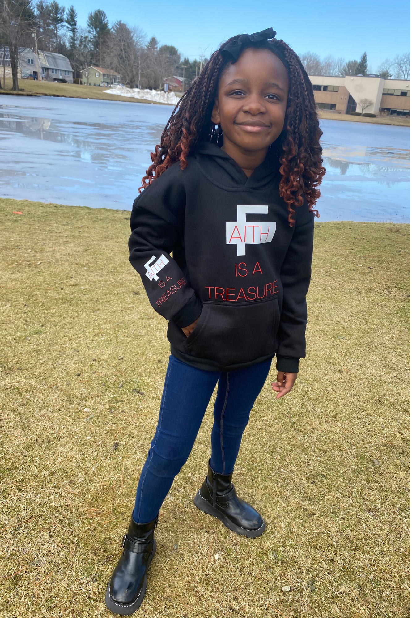 FAITH IS A TREASURE KIDS HOODIE