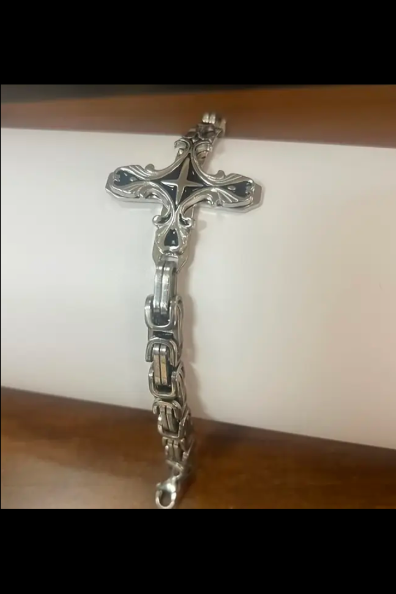 ETERNAL FAITH STAINLESS STEEL CROSS BRACELET