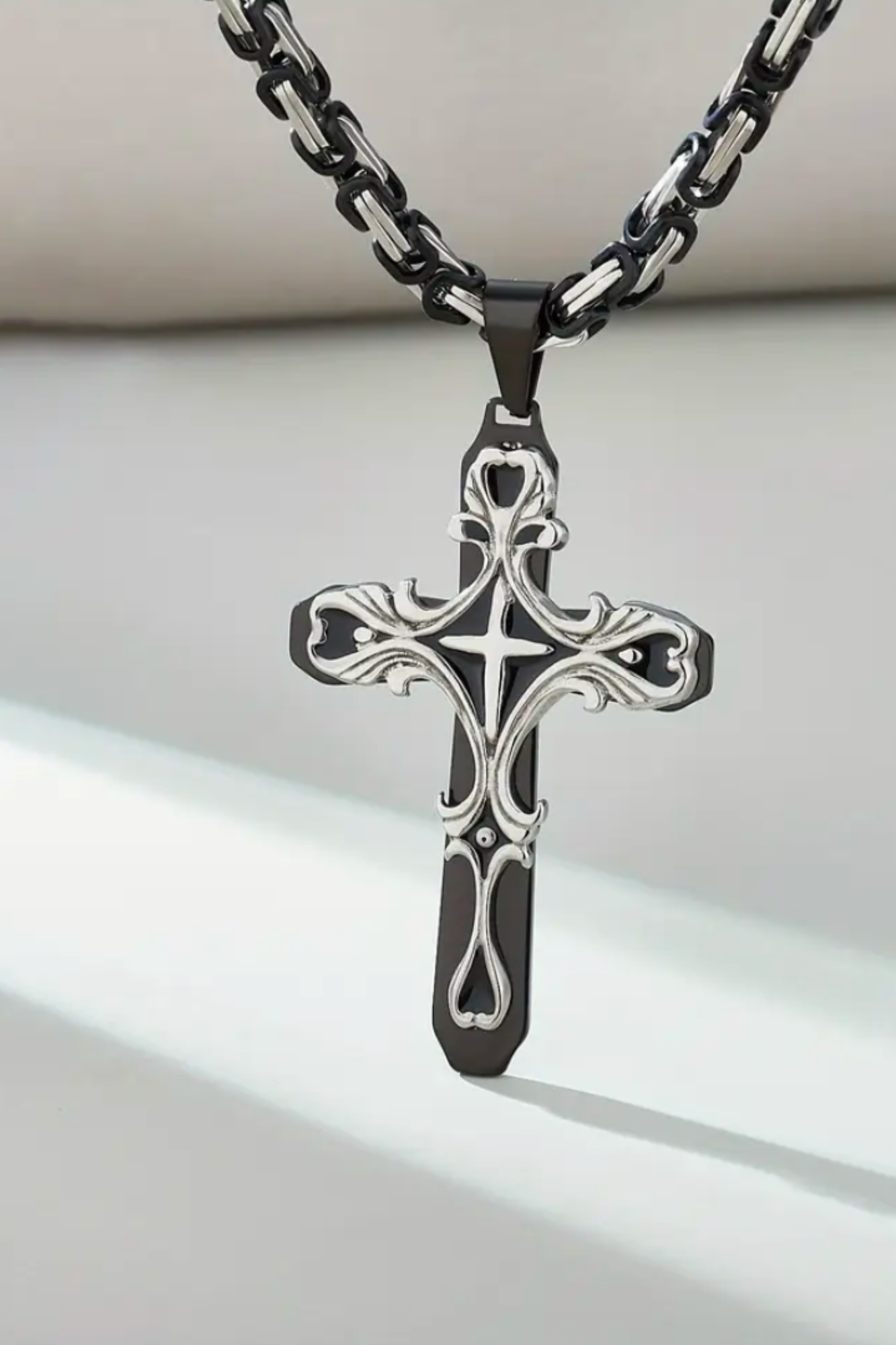 ETERNAL FAITH STAINLESS STEEL CROSS CHAIN
