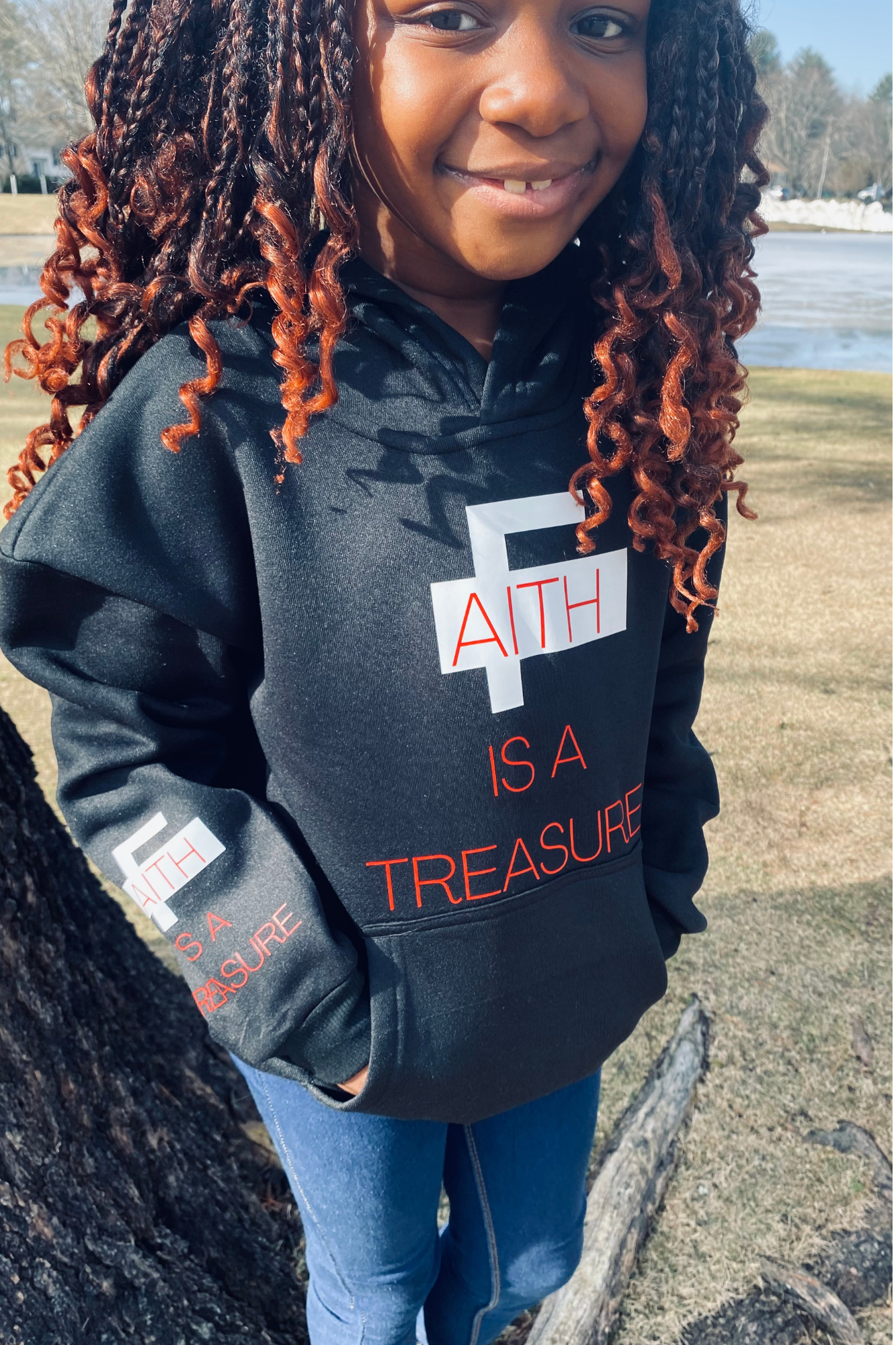 FAITH IS A TREASURE KIDS HOODIE
