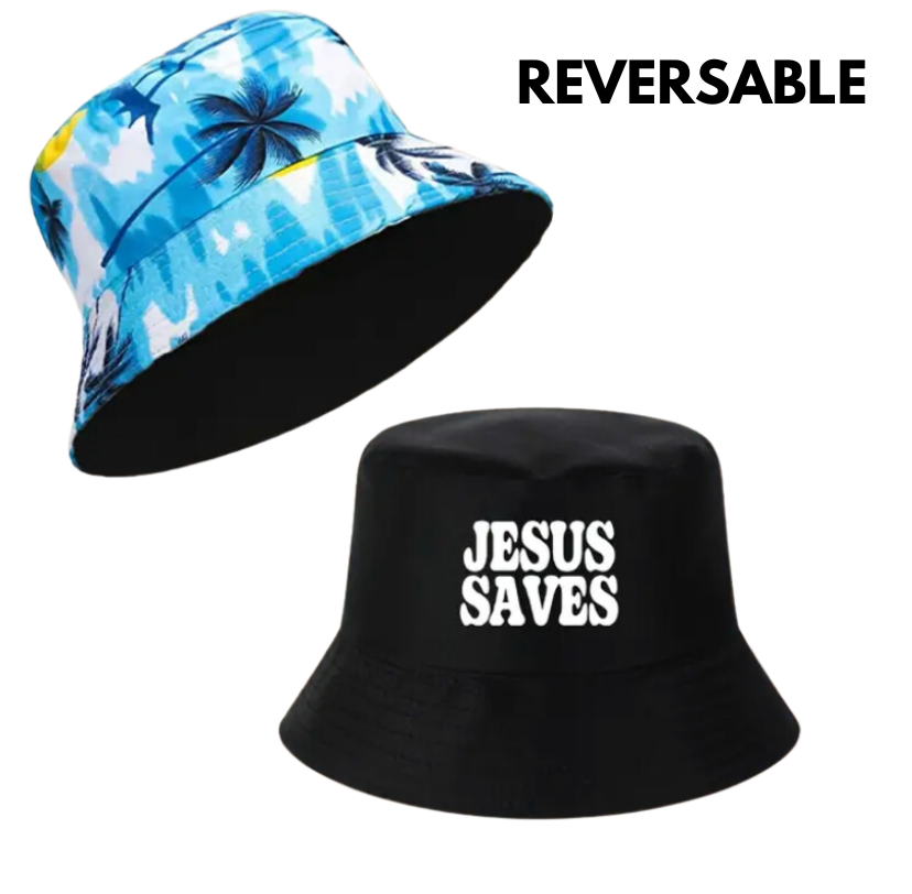 JESUS SAVES REVERSABLE BUCKET HAT