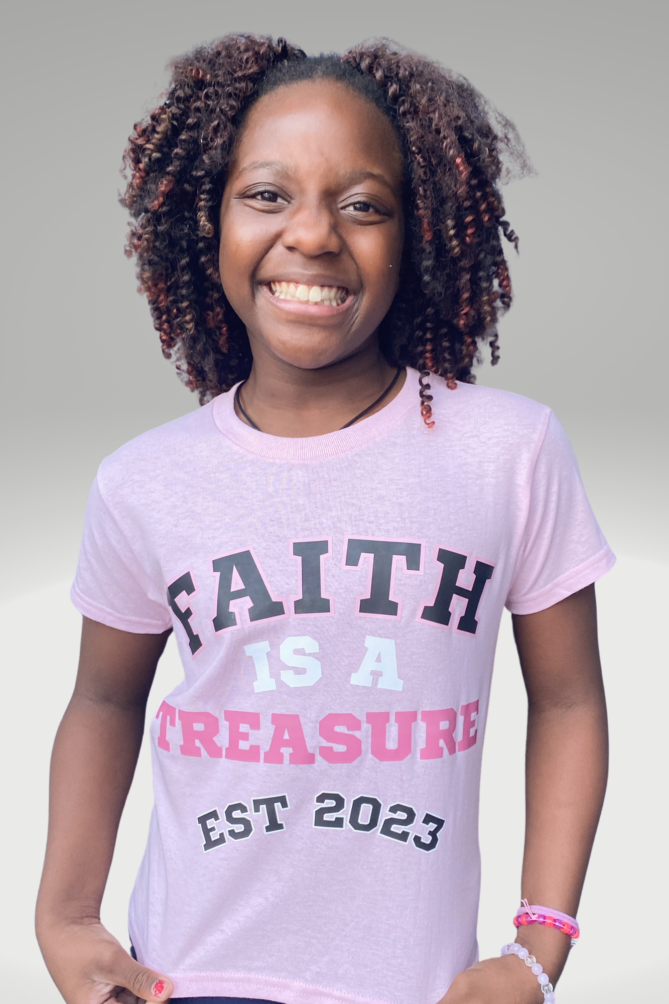 FAITH IS A TREASURE EST GIRLS T-SHIRT