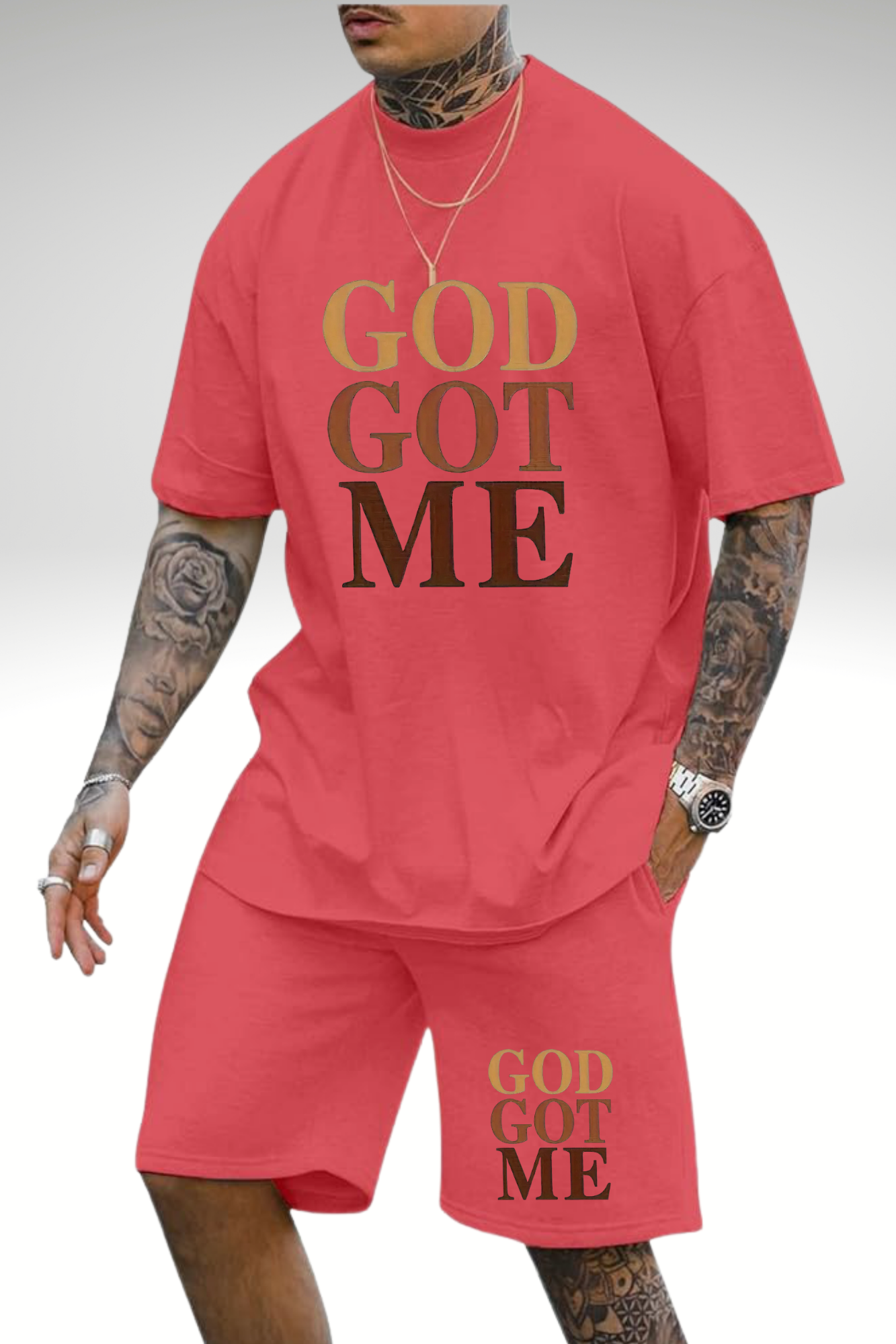 GOD GOT ME MEN SHORT SET
