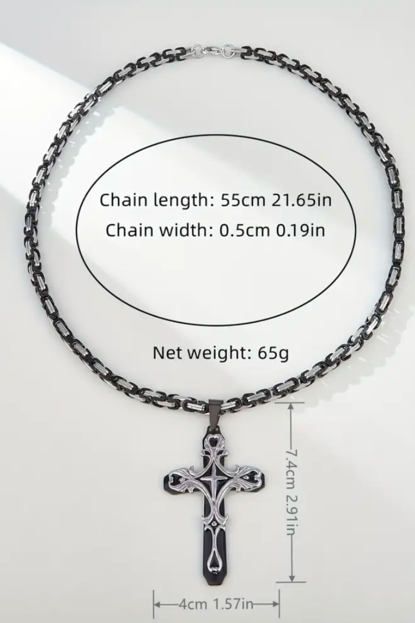 ETERNAL FAITH STAINLESS STEEL CROSS CHAIN