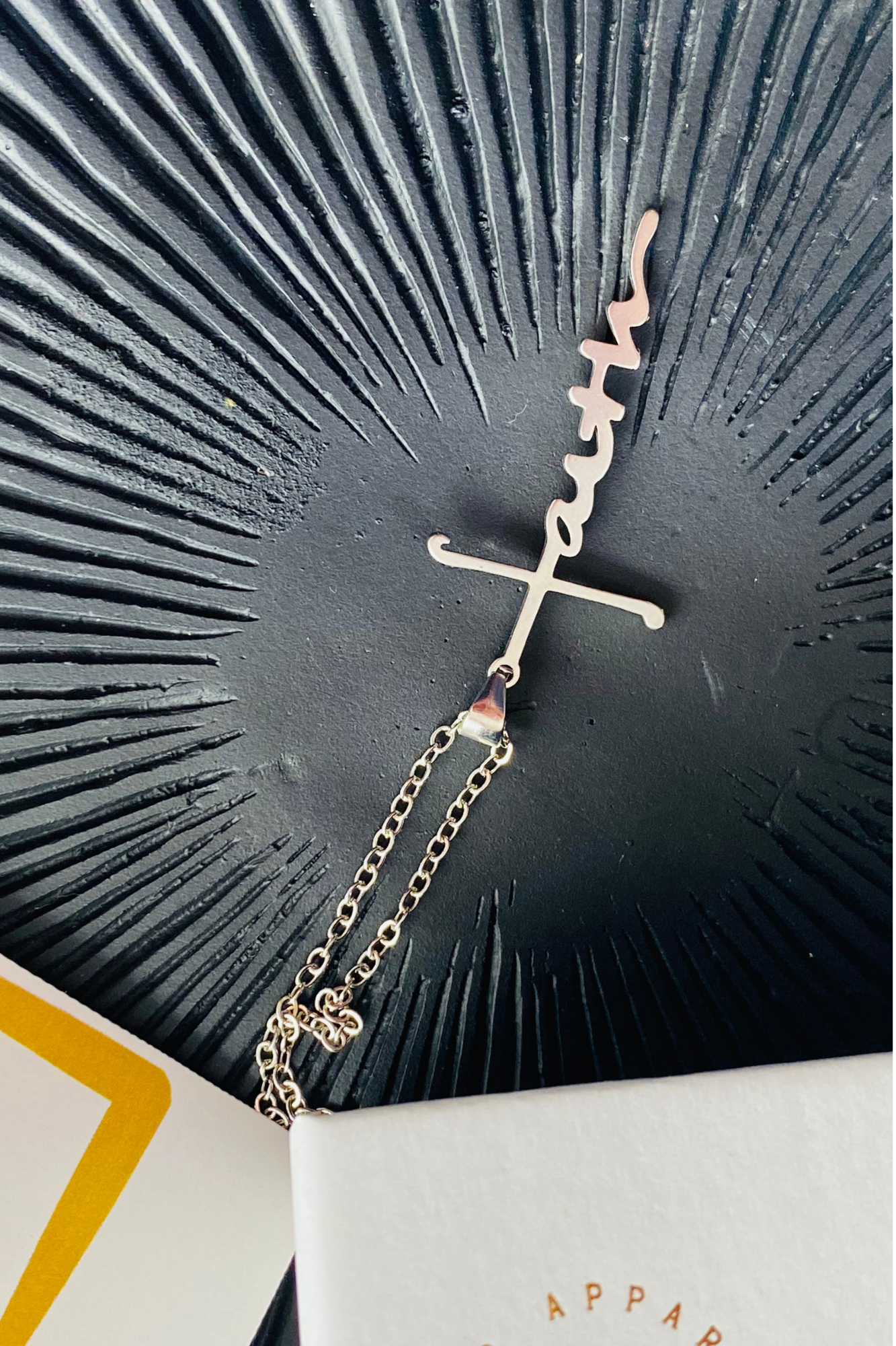 FAITH SILVER NECKLACE PENDANT RING SET