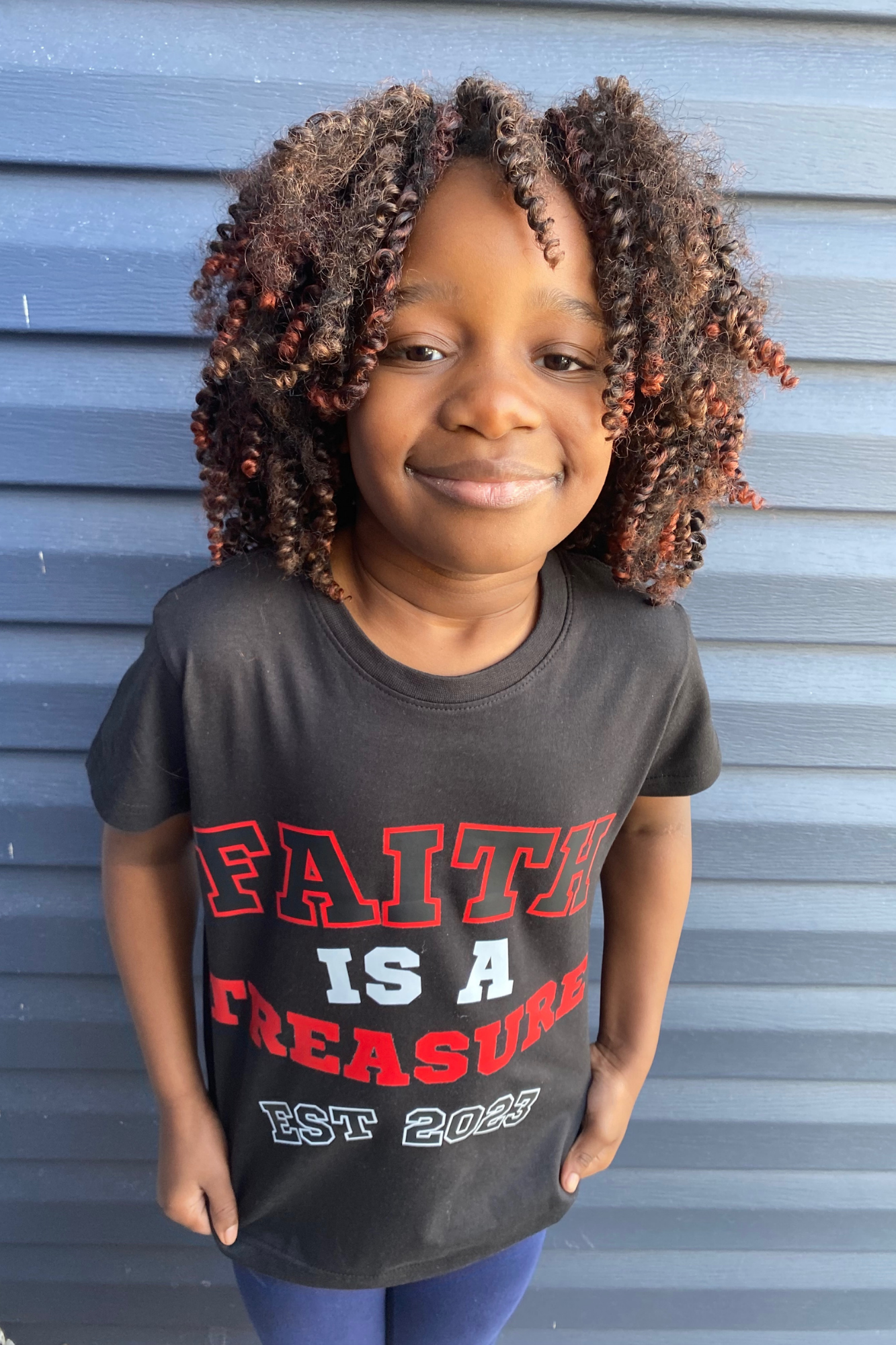 FAITH IS A TREASURE EST KIDS T-SHIRT