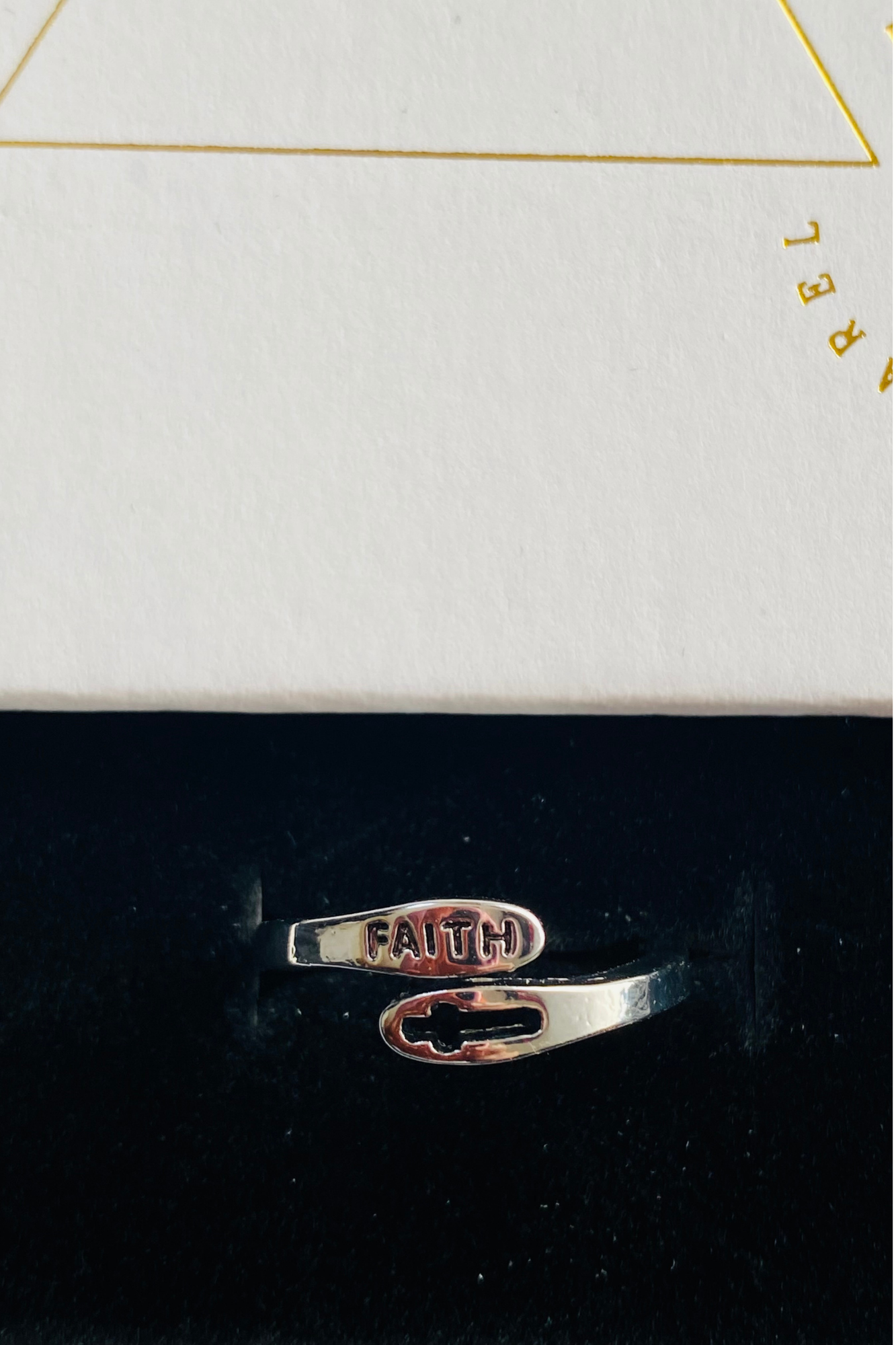 FAITH SILVER NECKLACE PENDANT RING SET