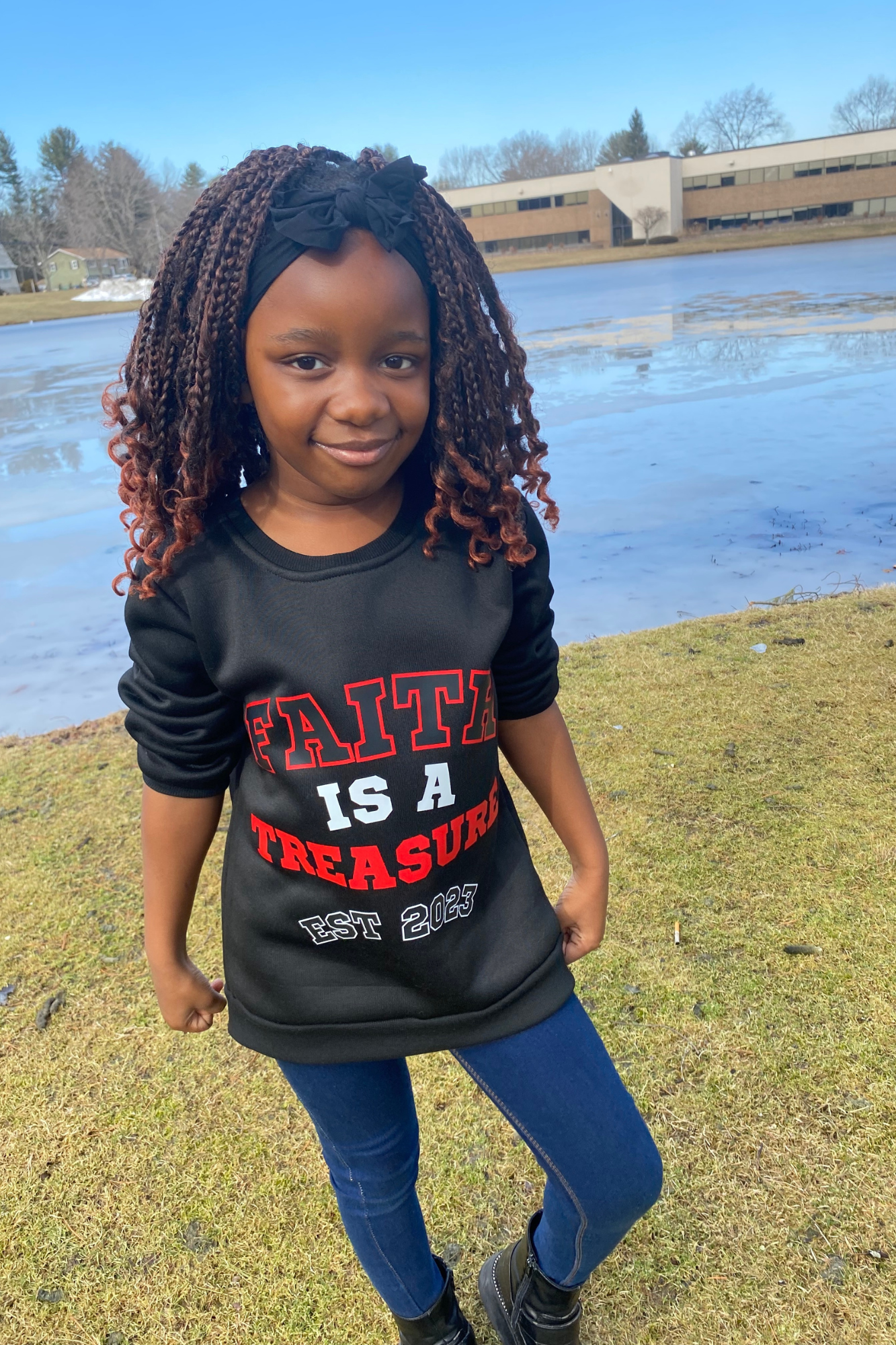 FAITH IS A TREASURE EST KIDS SWEATSHIRT