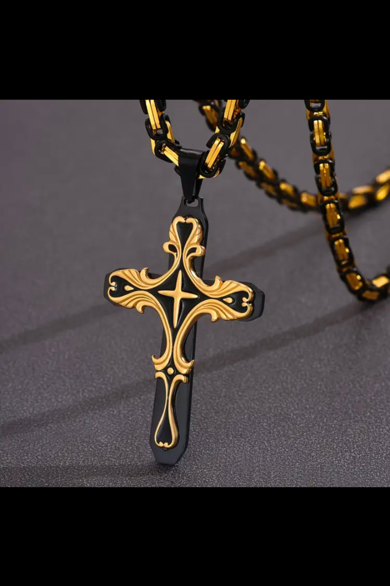 ETERNAL FAITH STAINLESS STEEL CROSS CHAIN