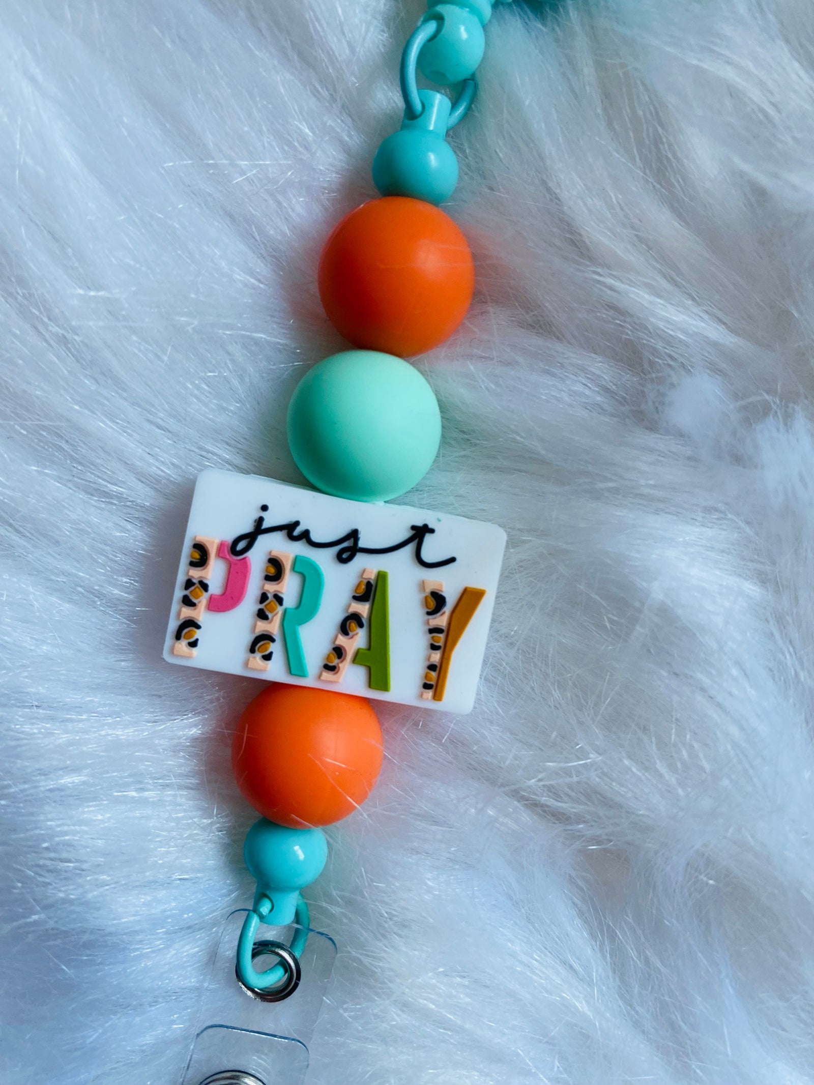 JUST PRAY BADGE CLIPS