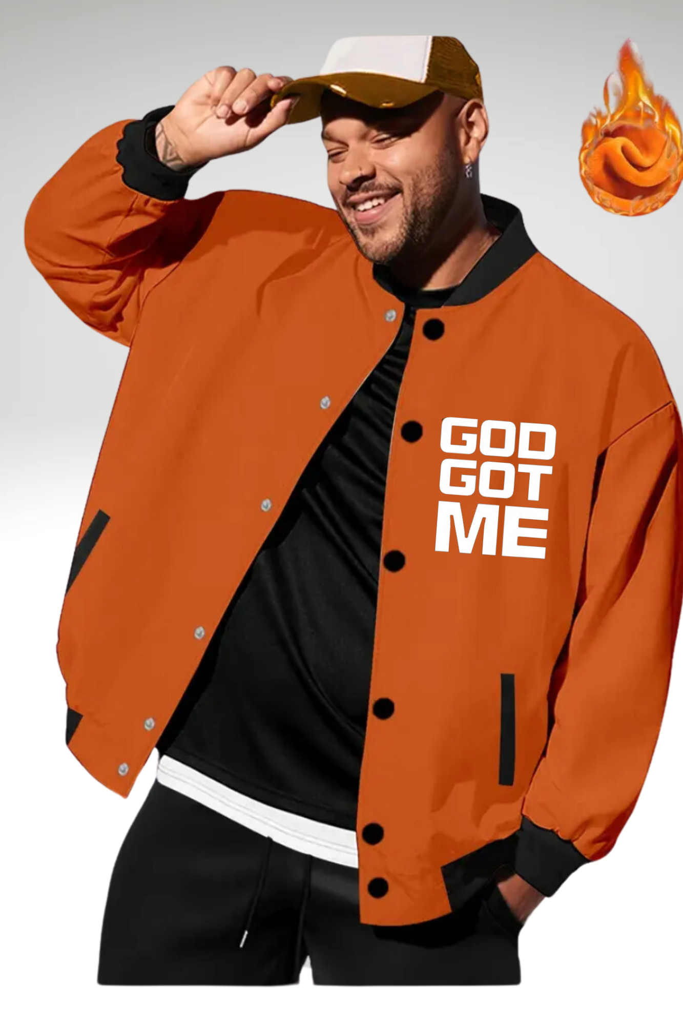 GOD GOT ME UNISEX BASBALL JACKET