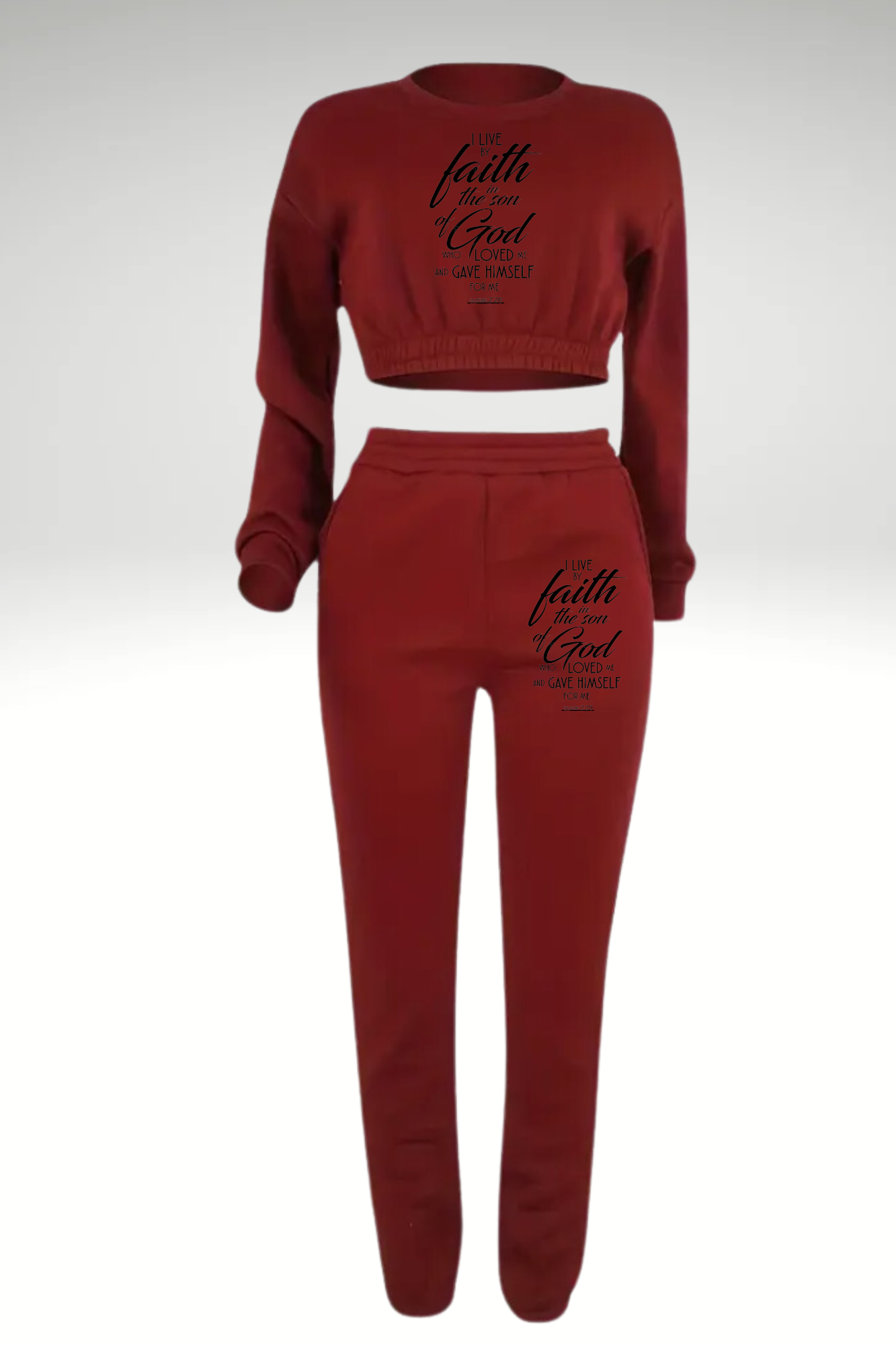 GALATIANS 2:20 CROP JOGGERS SET