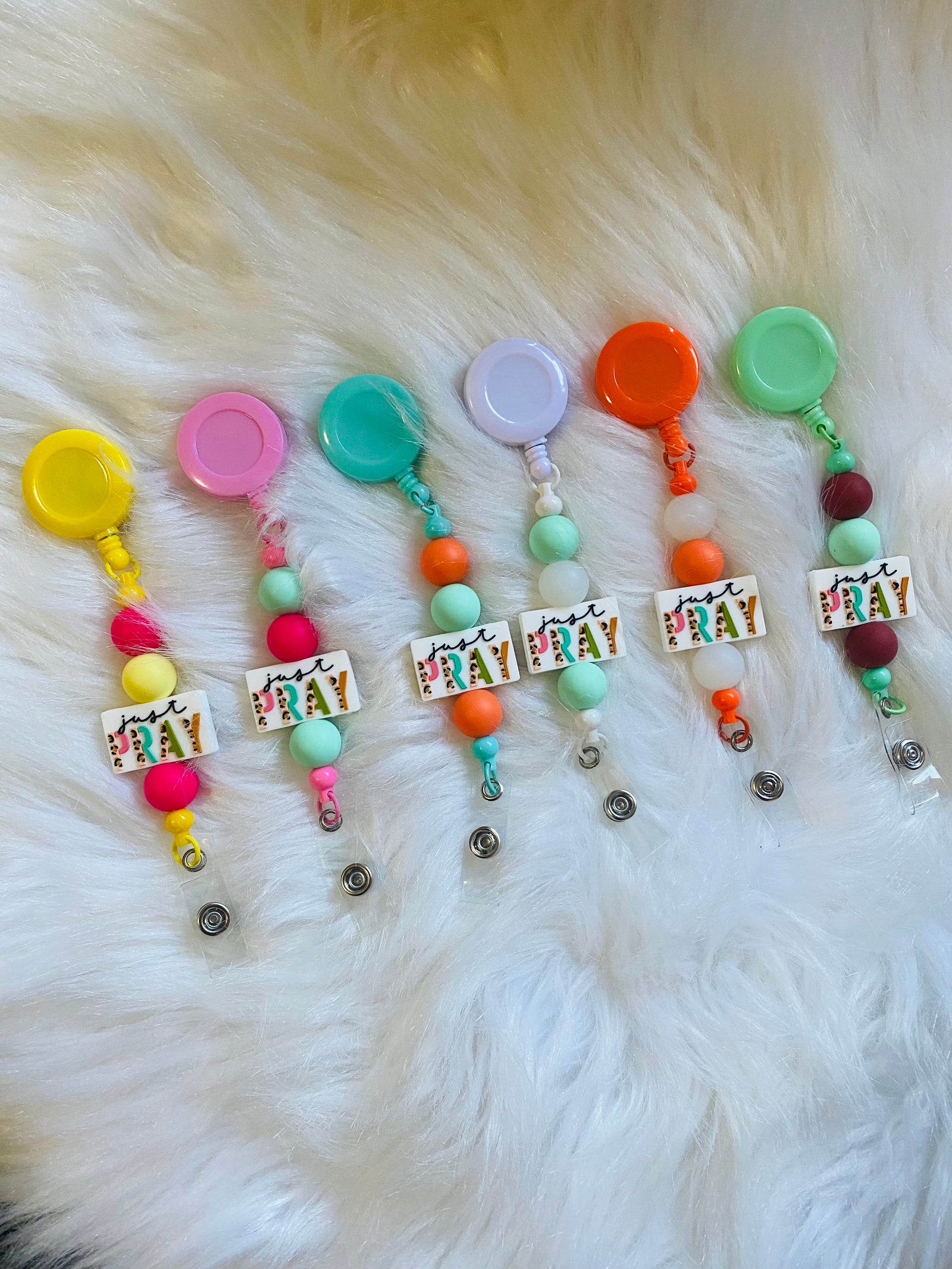 JUST PRAY BADGE CLIPS