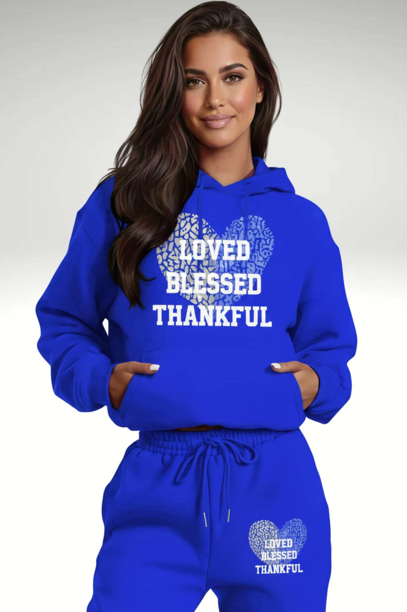 LOVED BLESSED THANKFUL HOODIE SET
