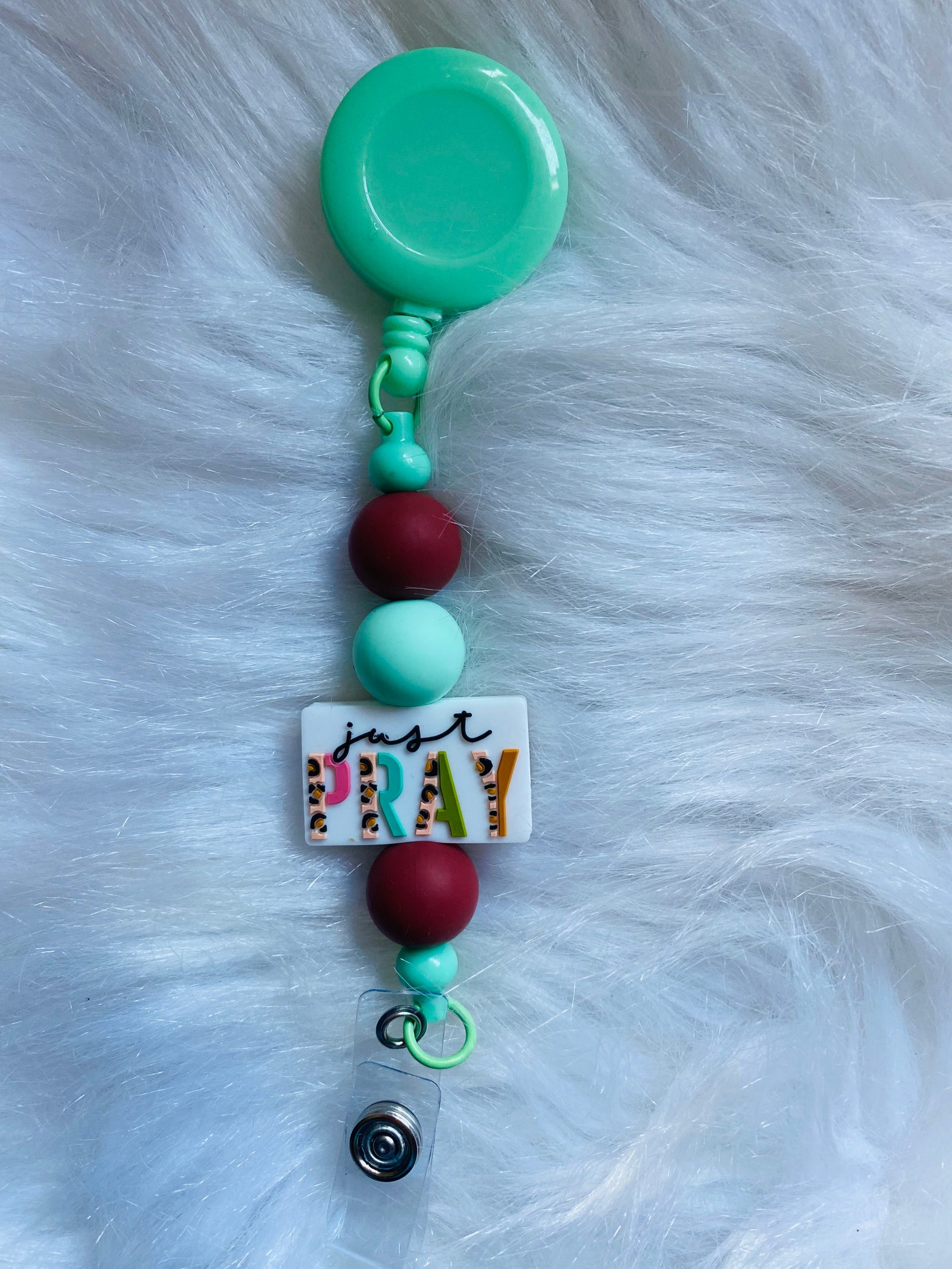 JUST PRAY BADGE CLIPS