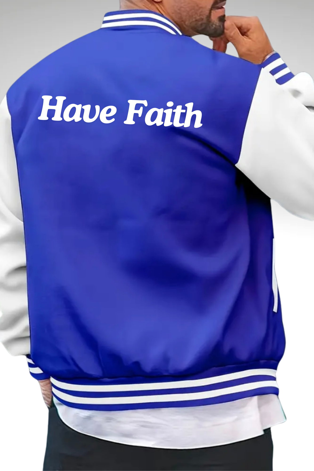 HAVE FAITH BASEBALL MENS JACKET