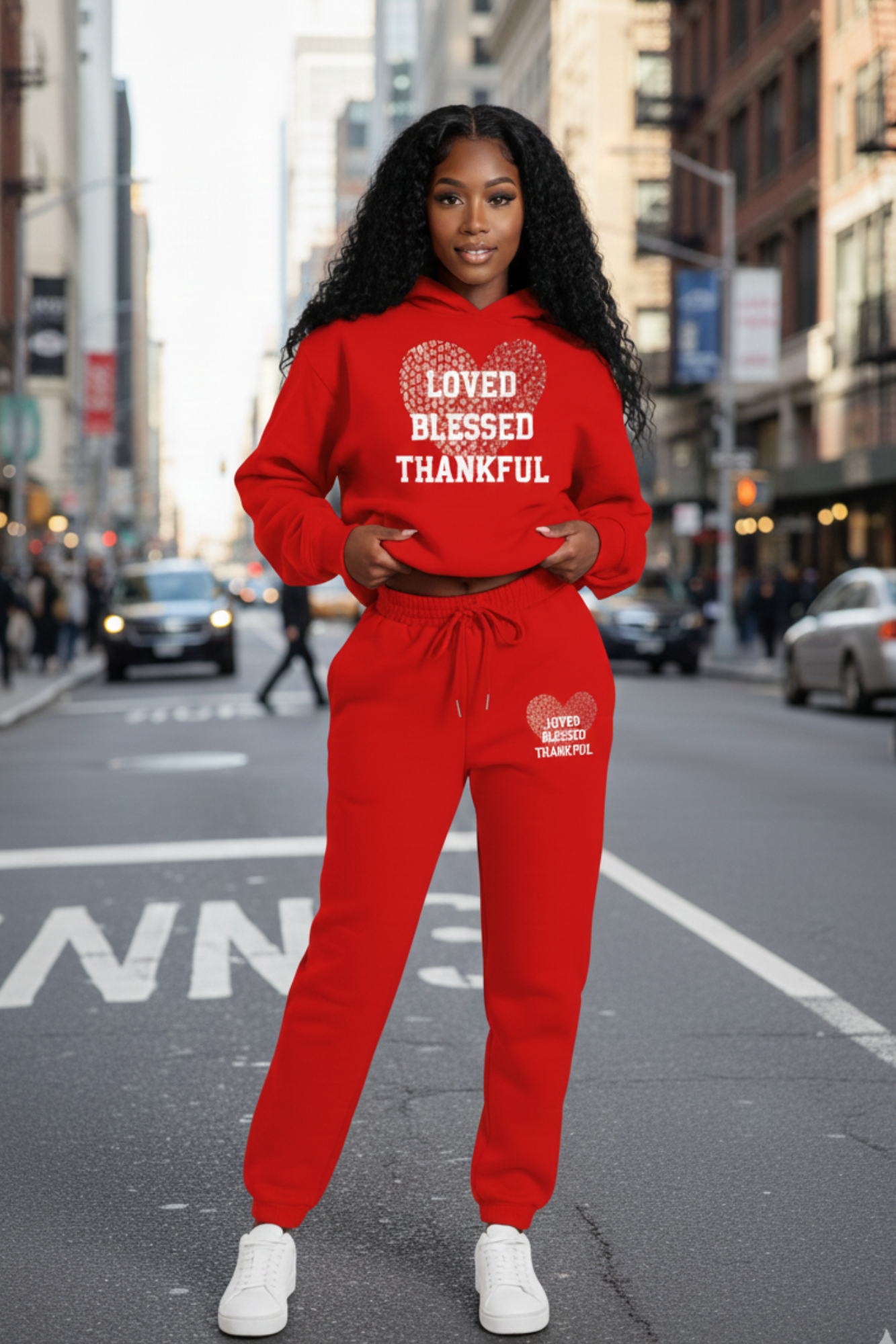 LOVED BLESSED THANKFUL HOODIE SET