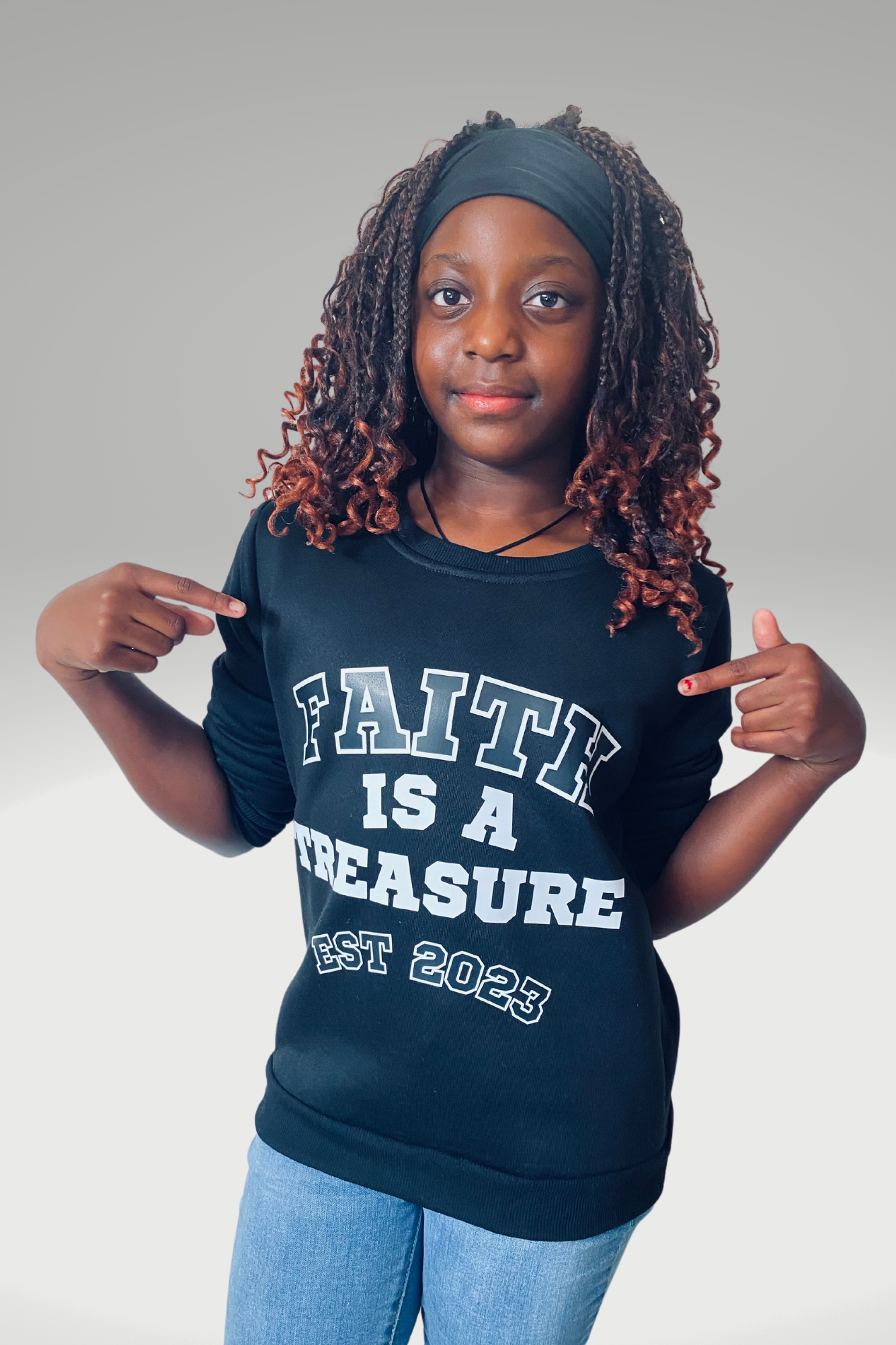 FAITH IS A TREASURE EST GIRLS SWEATSHIRT