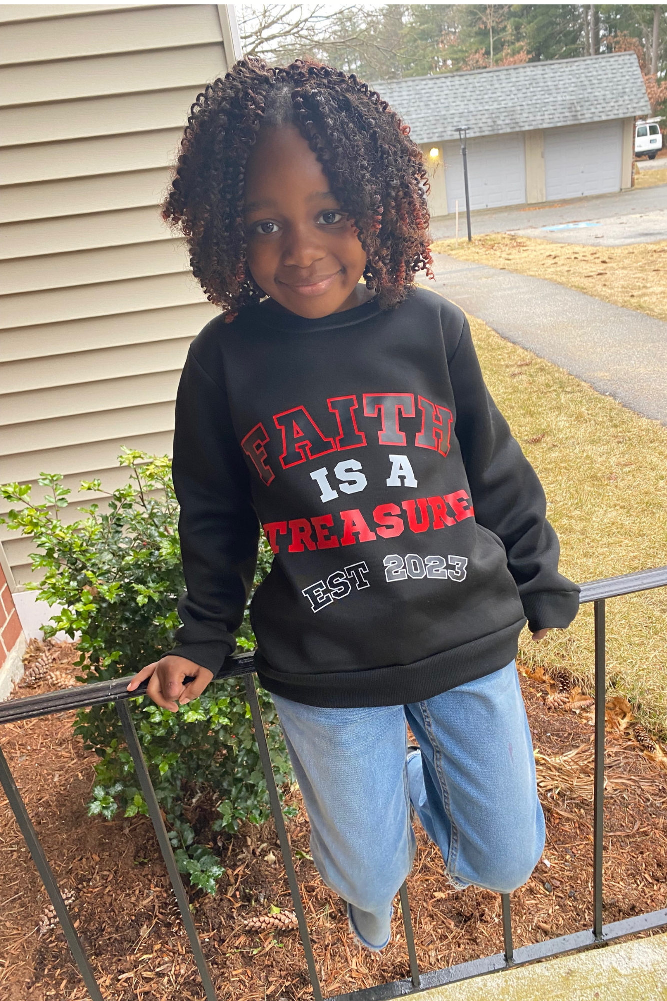 FAITH IS A TREASURE EST KIDS SWEATSHIRT