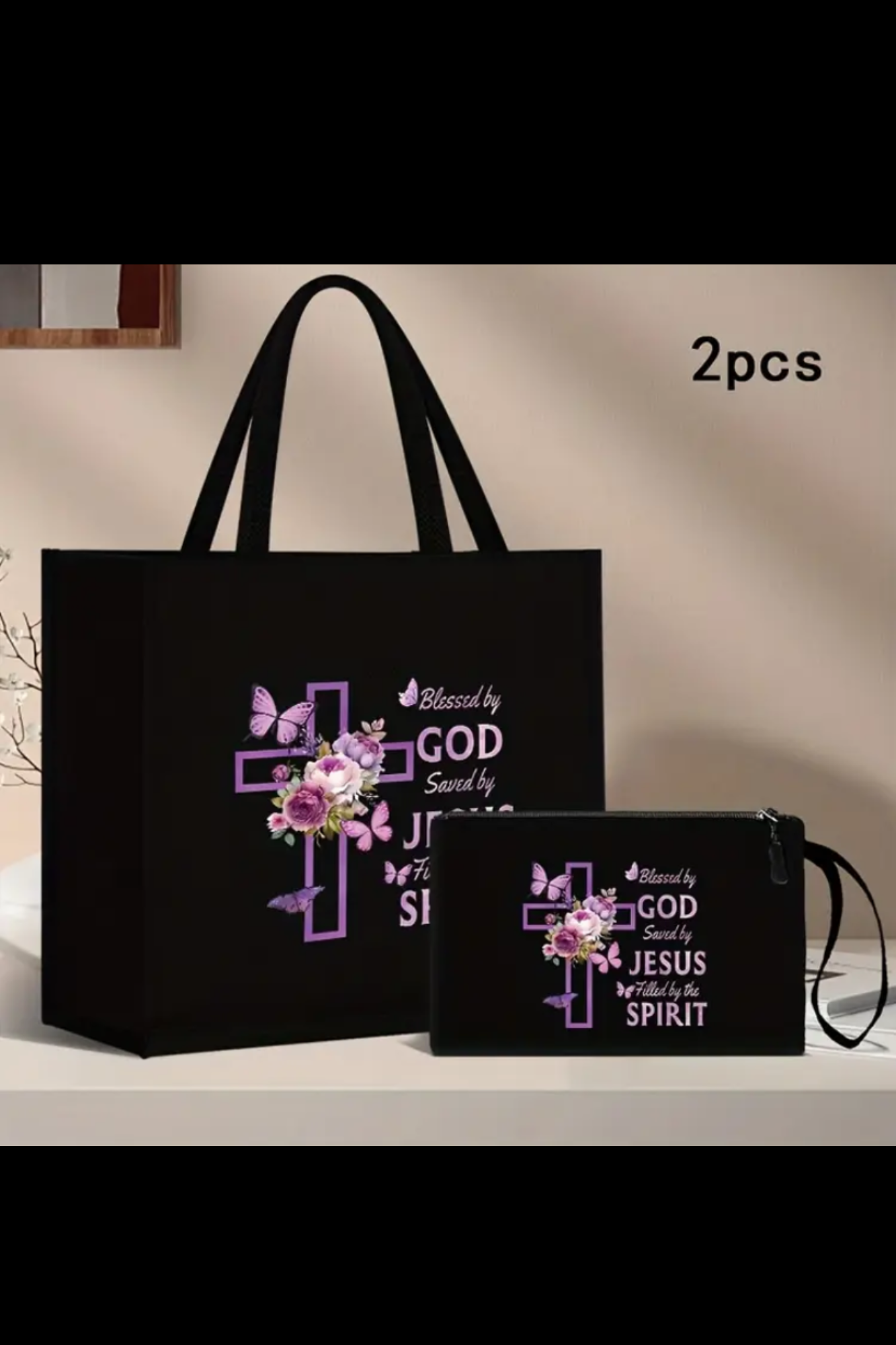 BLESSED BY GOD TOTE