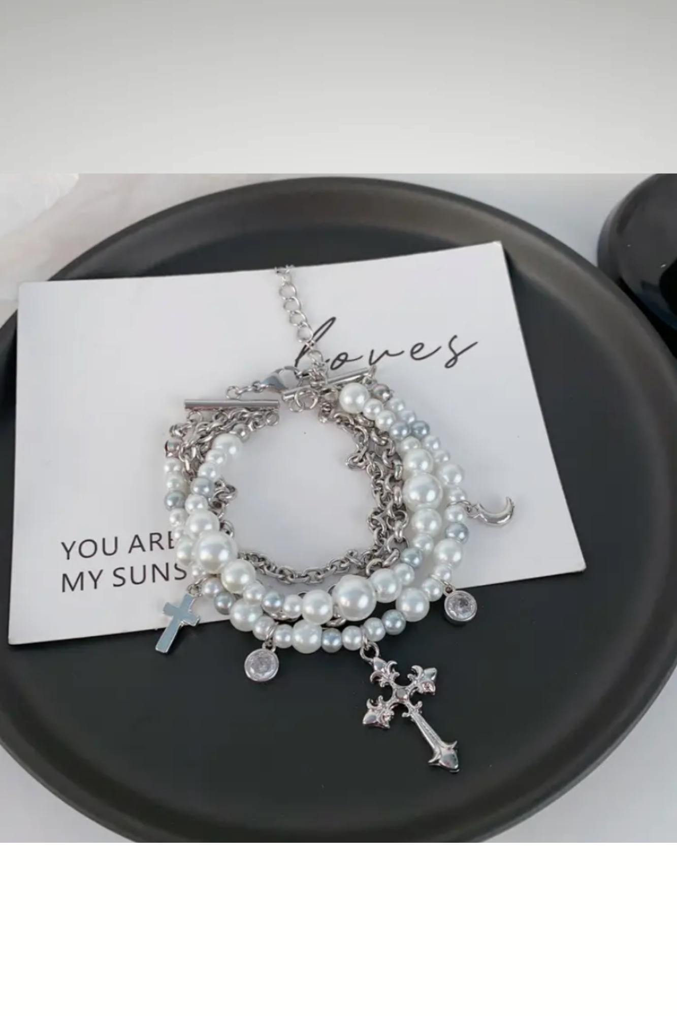 PURE FAITH PEARL CROSS BRACELET