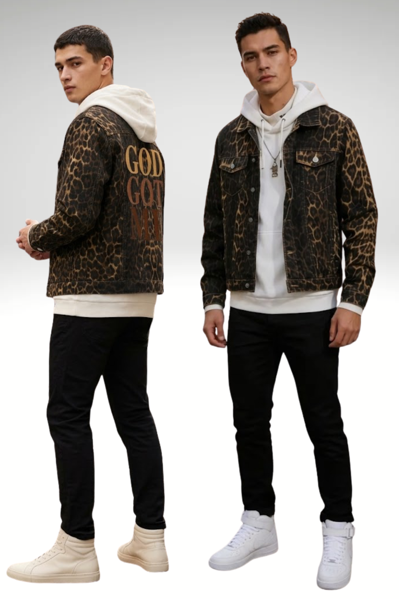 GOD GOT ME ANIMAL PRINT JACKET