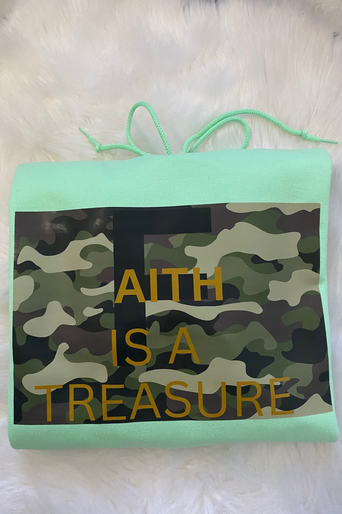 FAITH IS A TREASURE CAMO HOODIE