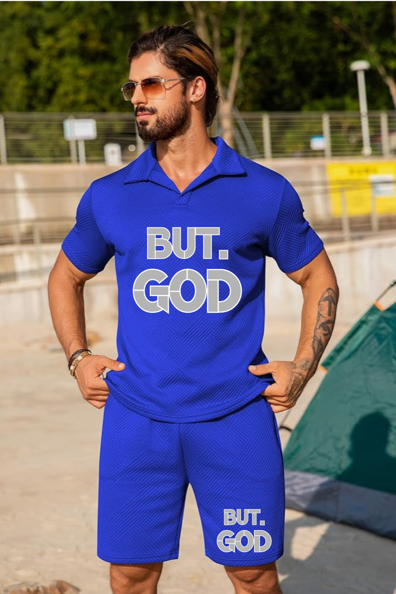 BUT GOD SHIRT SHORT SET