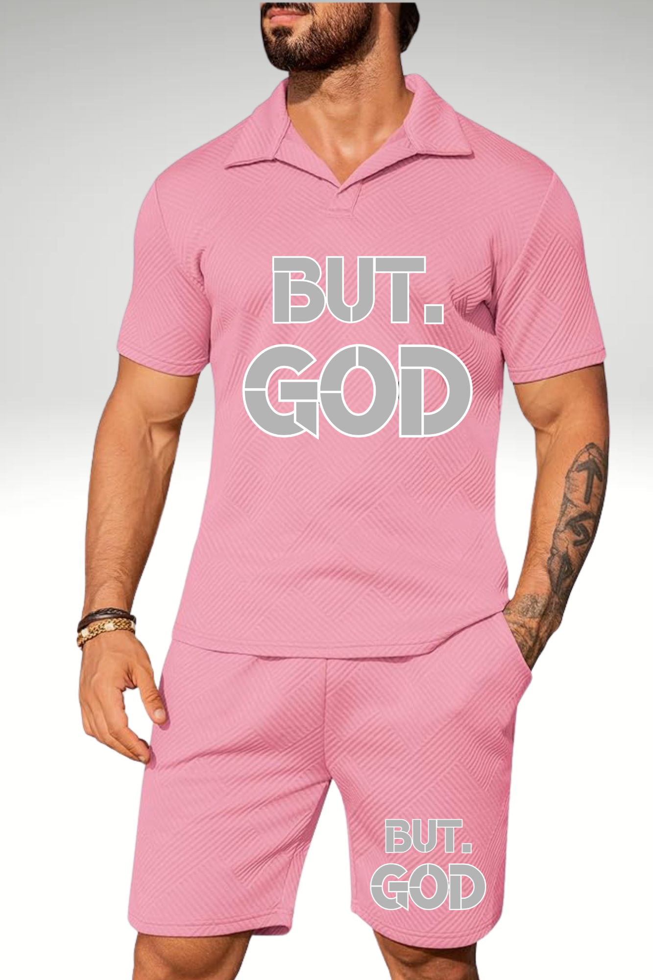 BUT GOD SHIRT SHORT SET