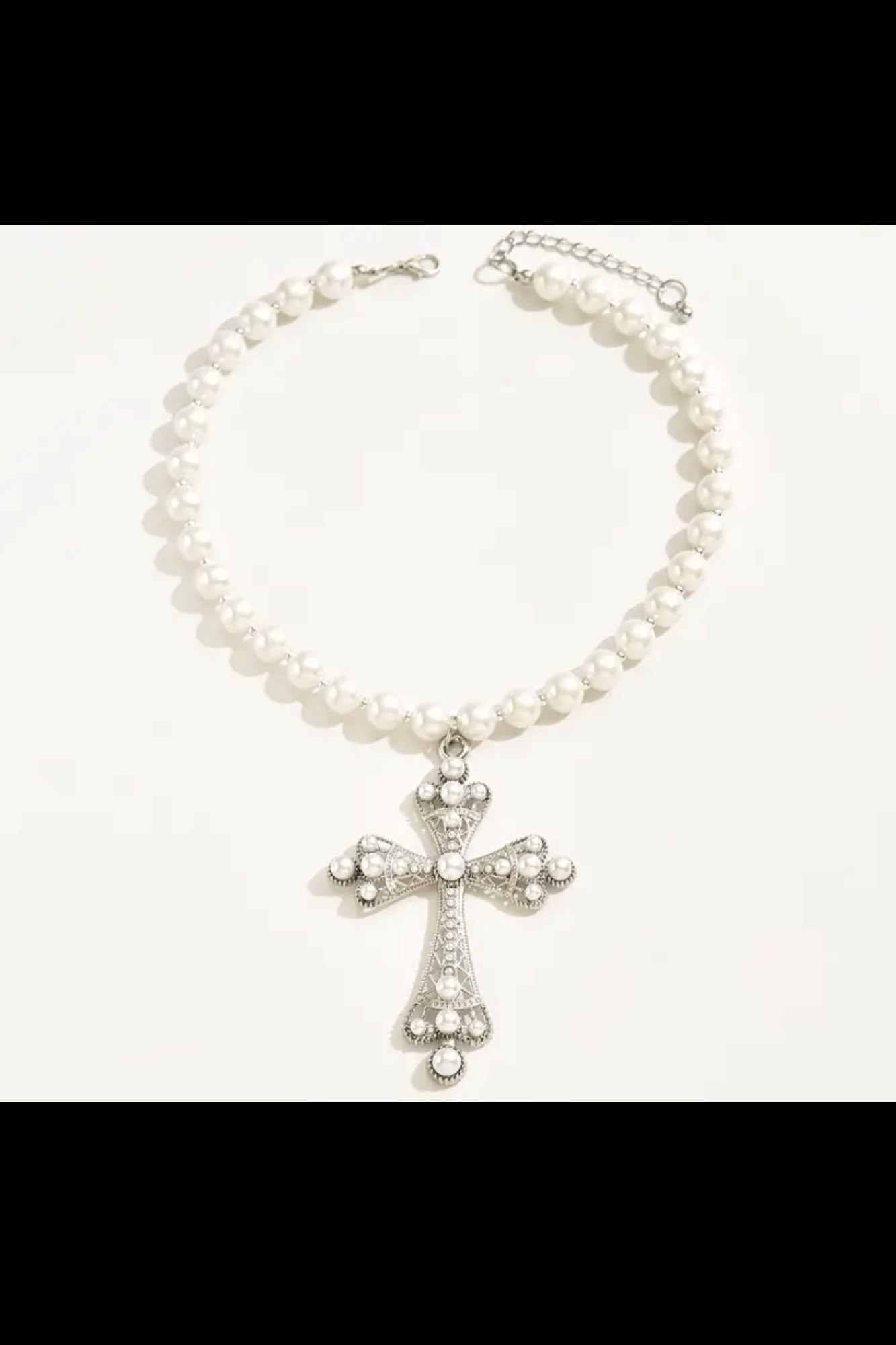 GRACE & PEARL CROSS NECKLACE