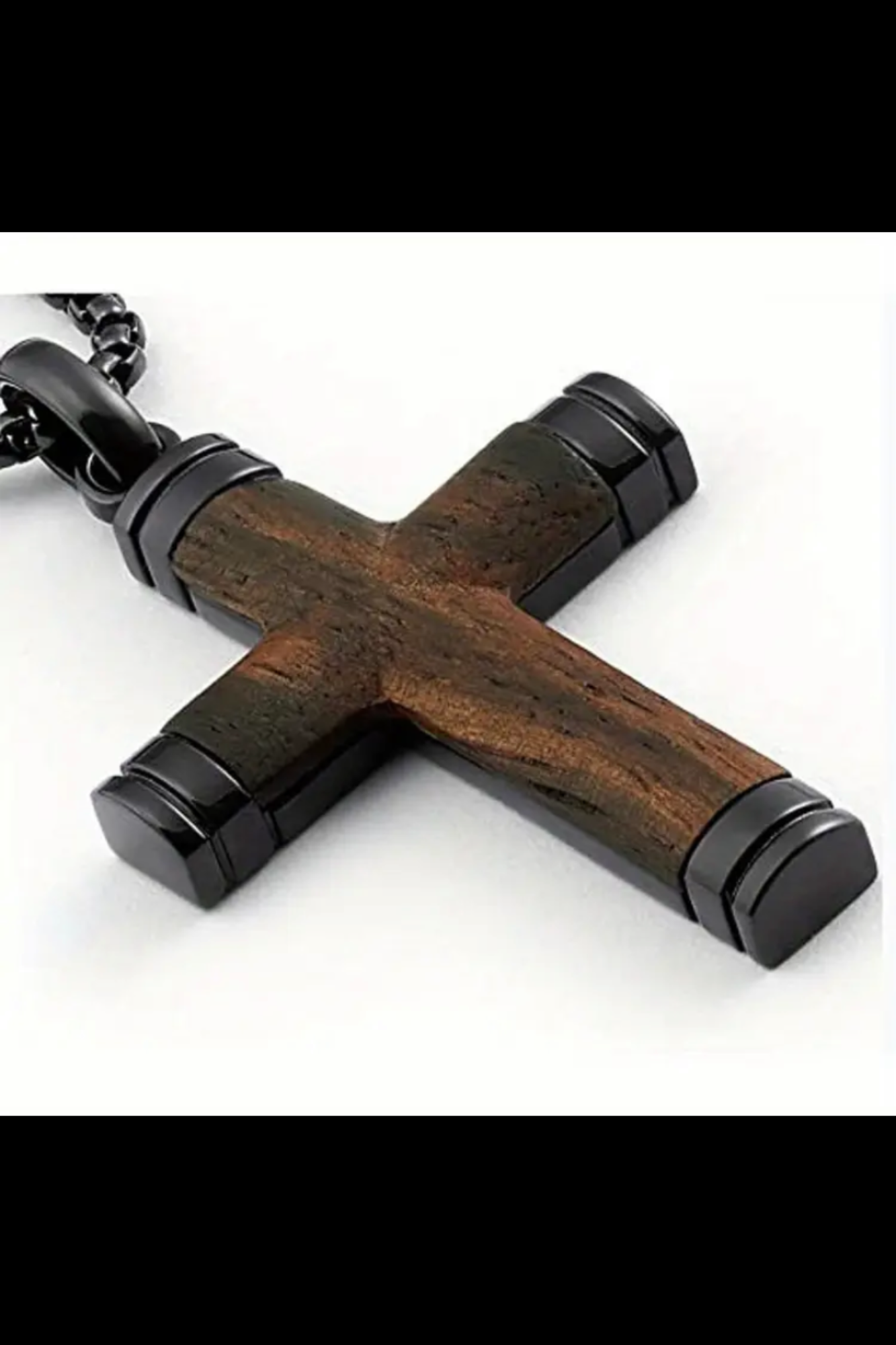 VINTAGE WOODEN CROSS NECKLACE