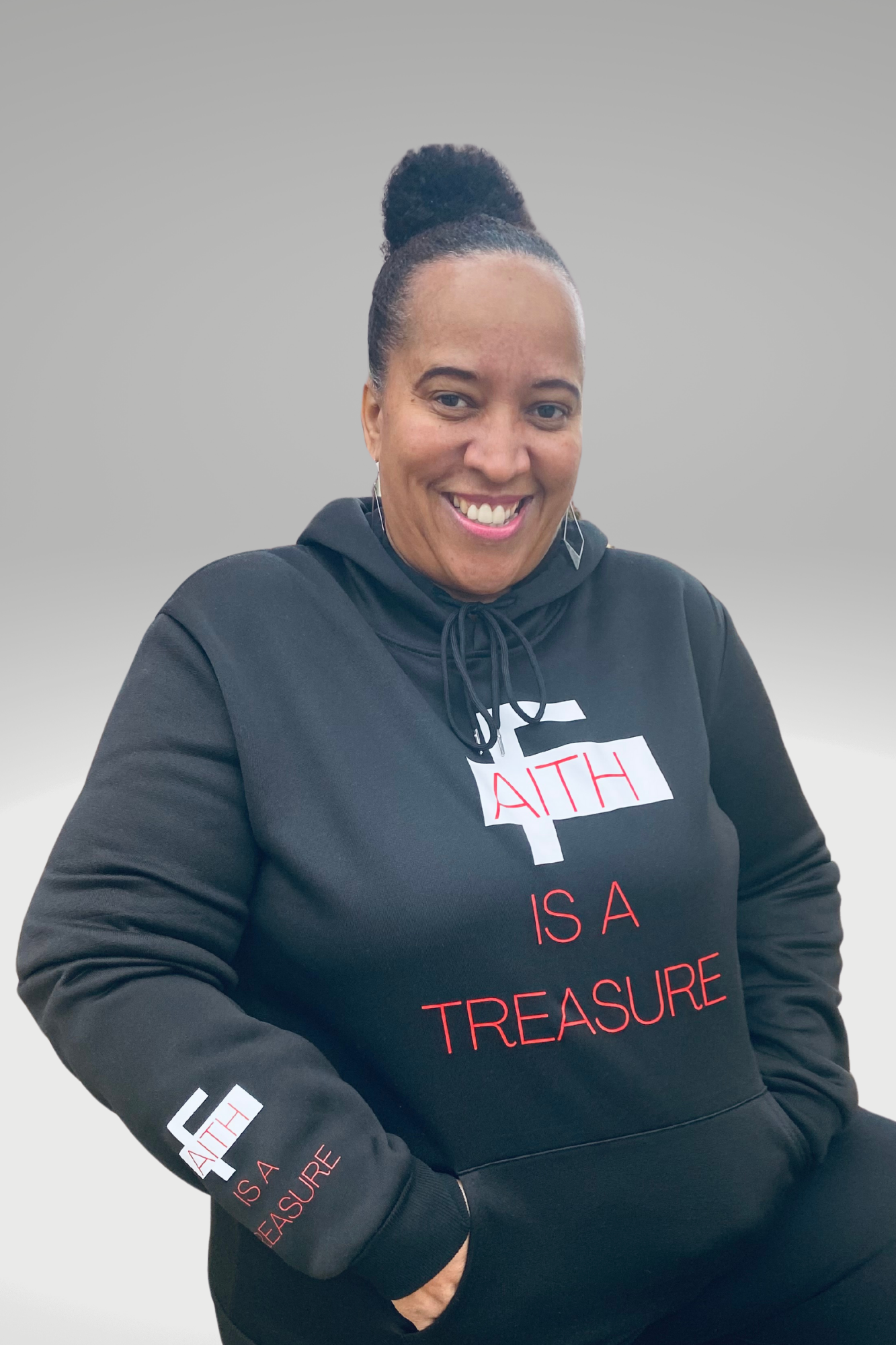 FAITH IS A TREASURE WOMENS HOODIE