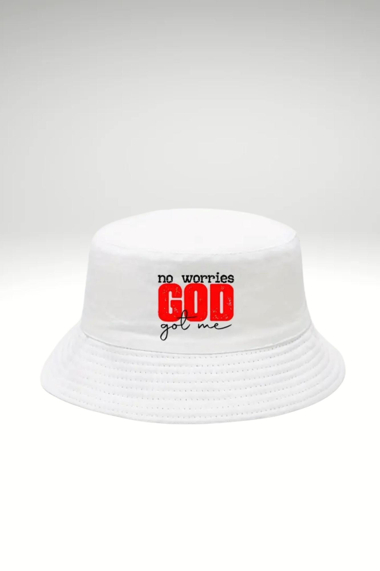 NO WORRIES GOD GOT ME BUCKET HAT