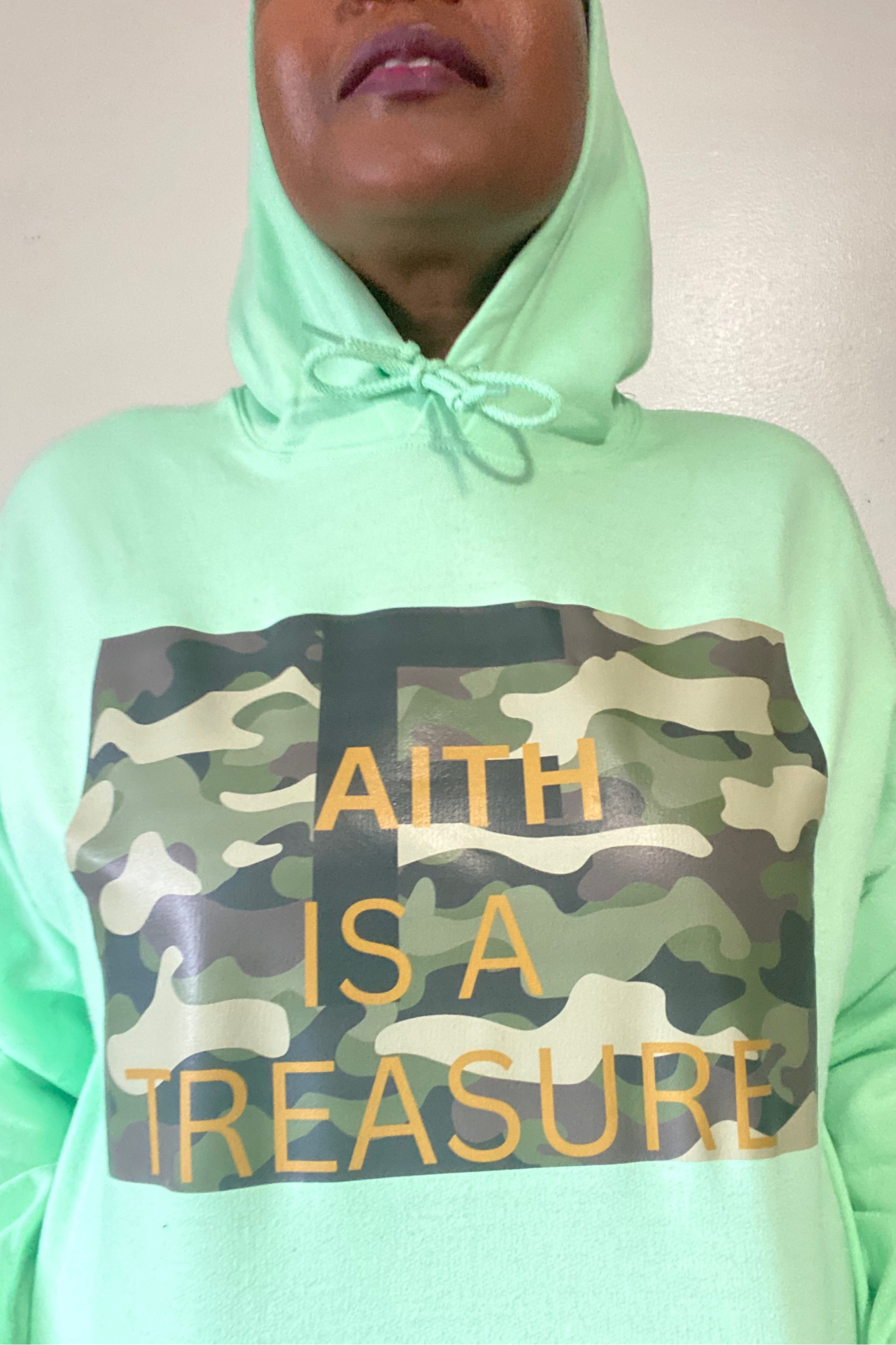 FAITH IS A TREASURE CAMO HOODIE