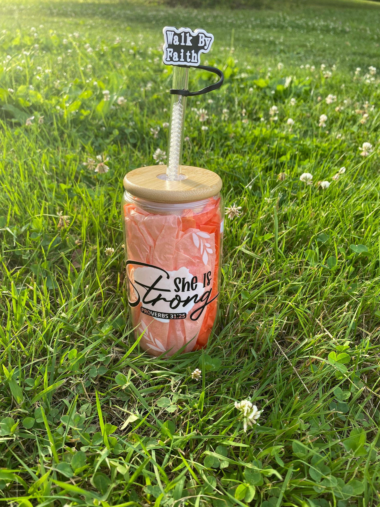 PROVERBS 31:25 GLASS JAR