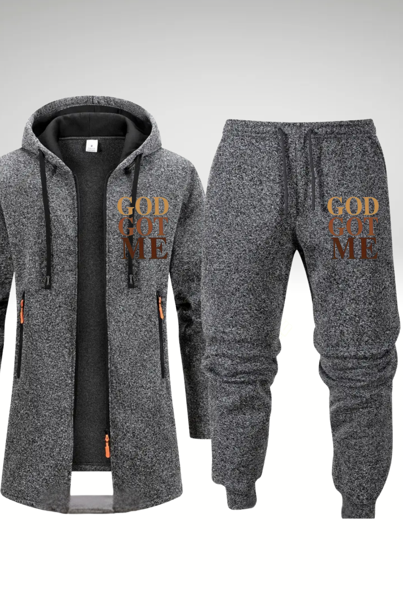 GOD GOT ME ZIPPER HOODIE SETS