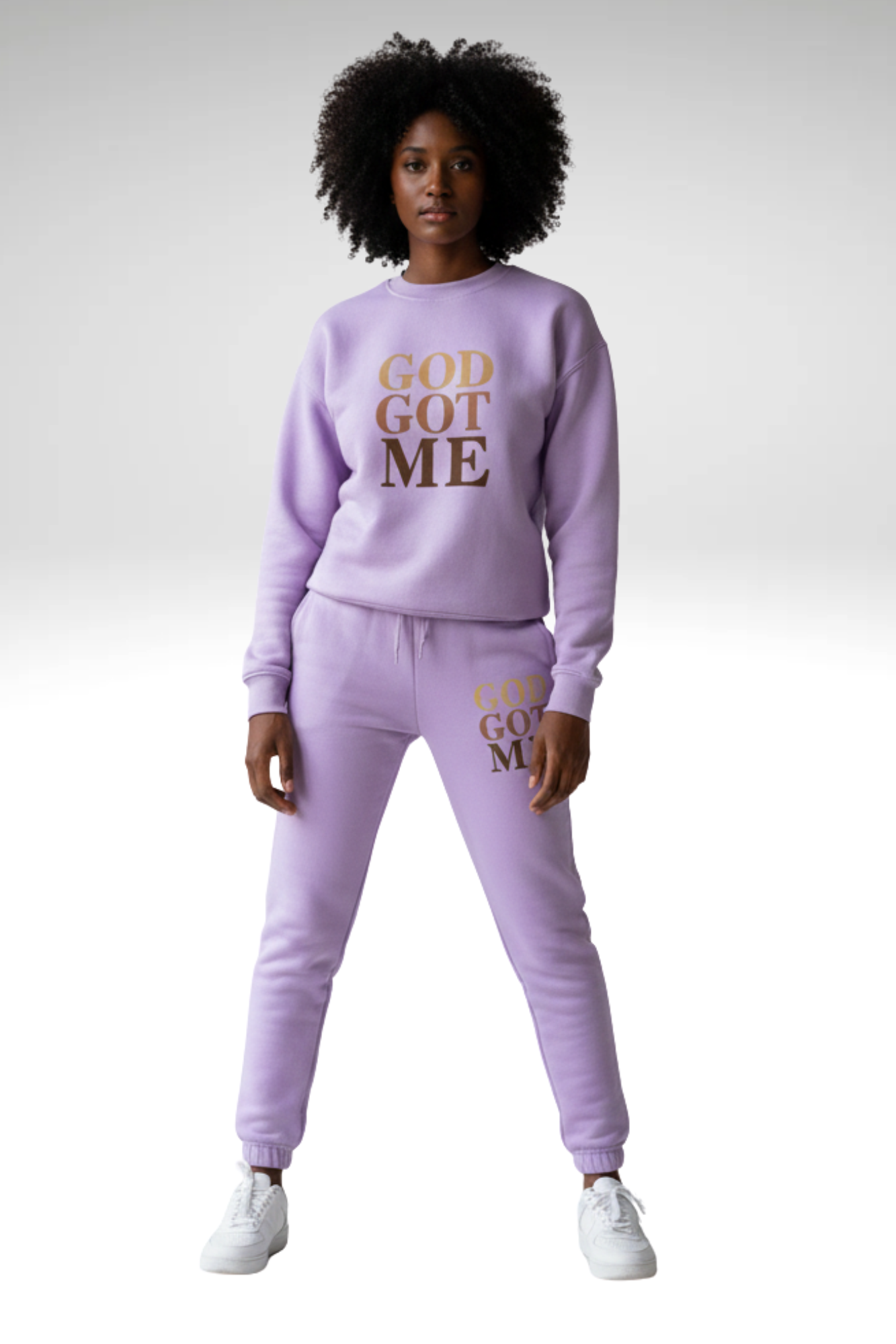 GOD GOT ME BROWN SWEATSHIRT SETS