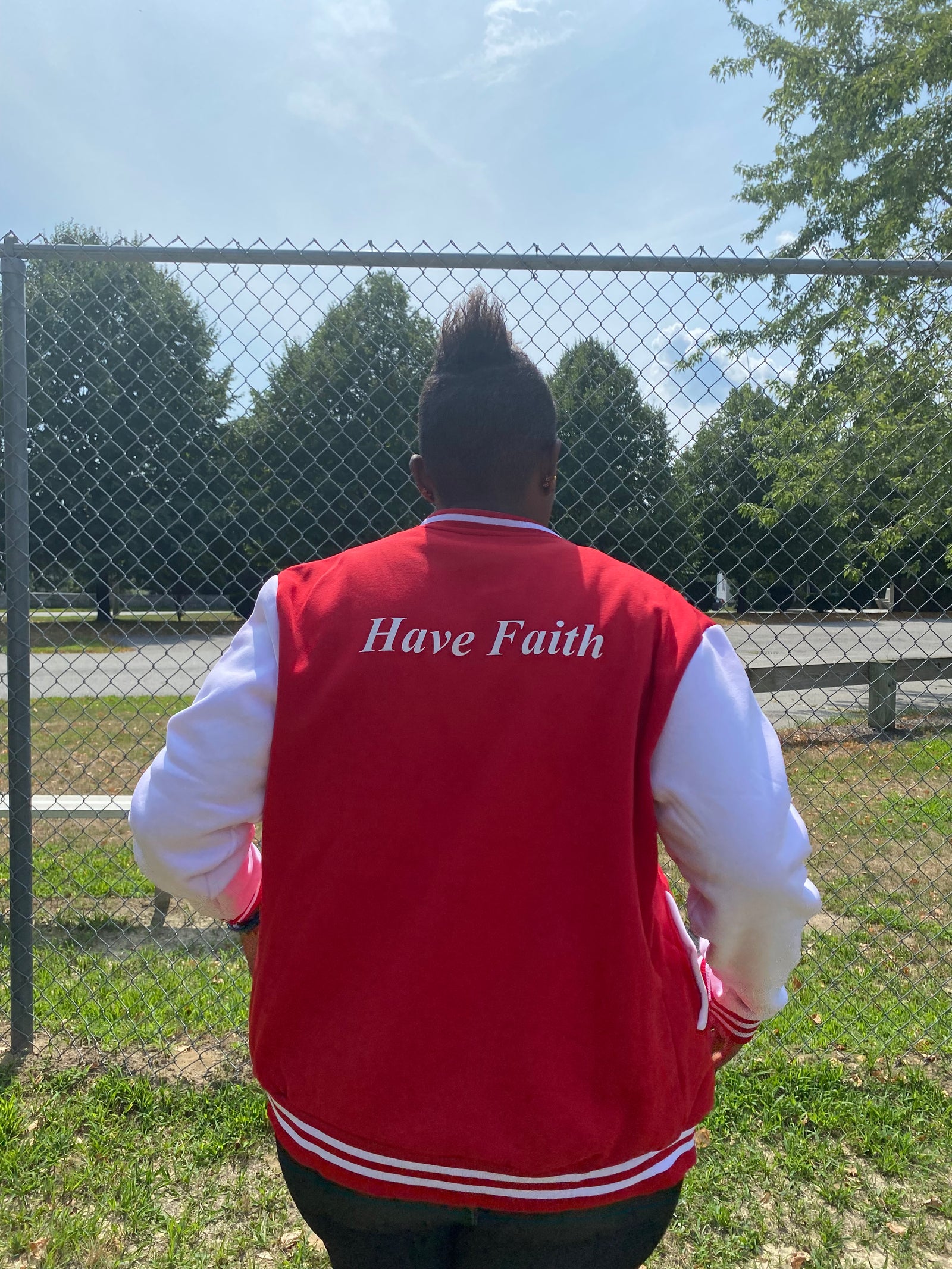 HAVE FAITH UNISEX BASEBALL JACKET