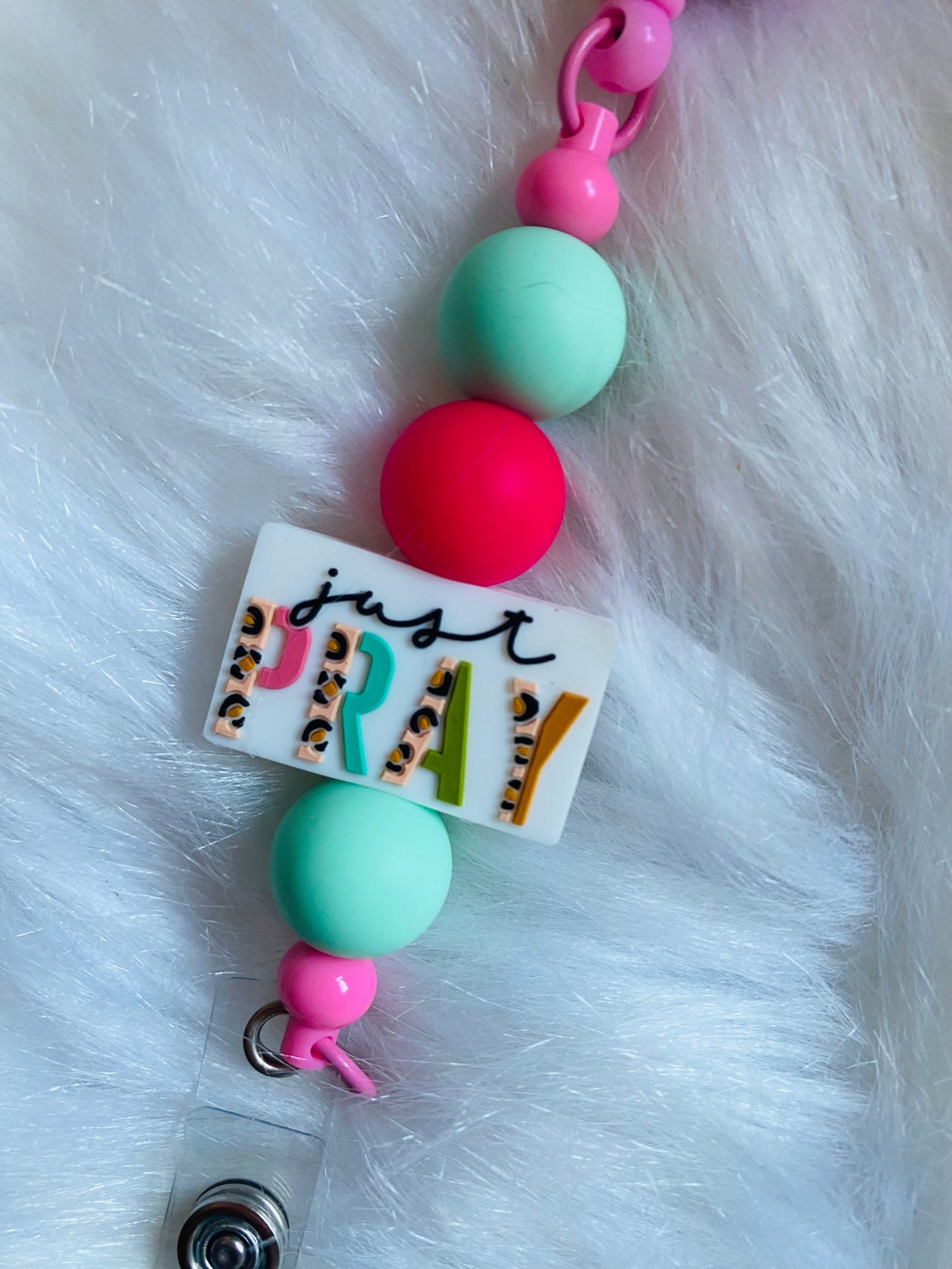 JUST PRAY BADGE CLIPS