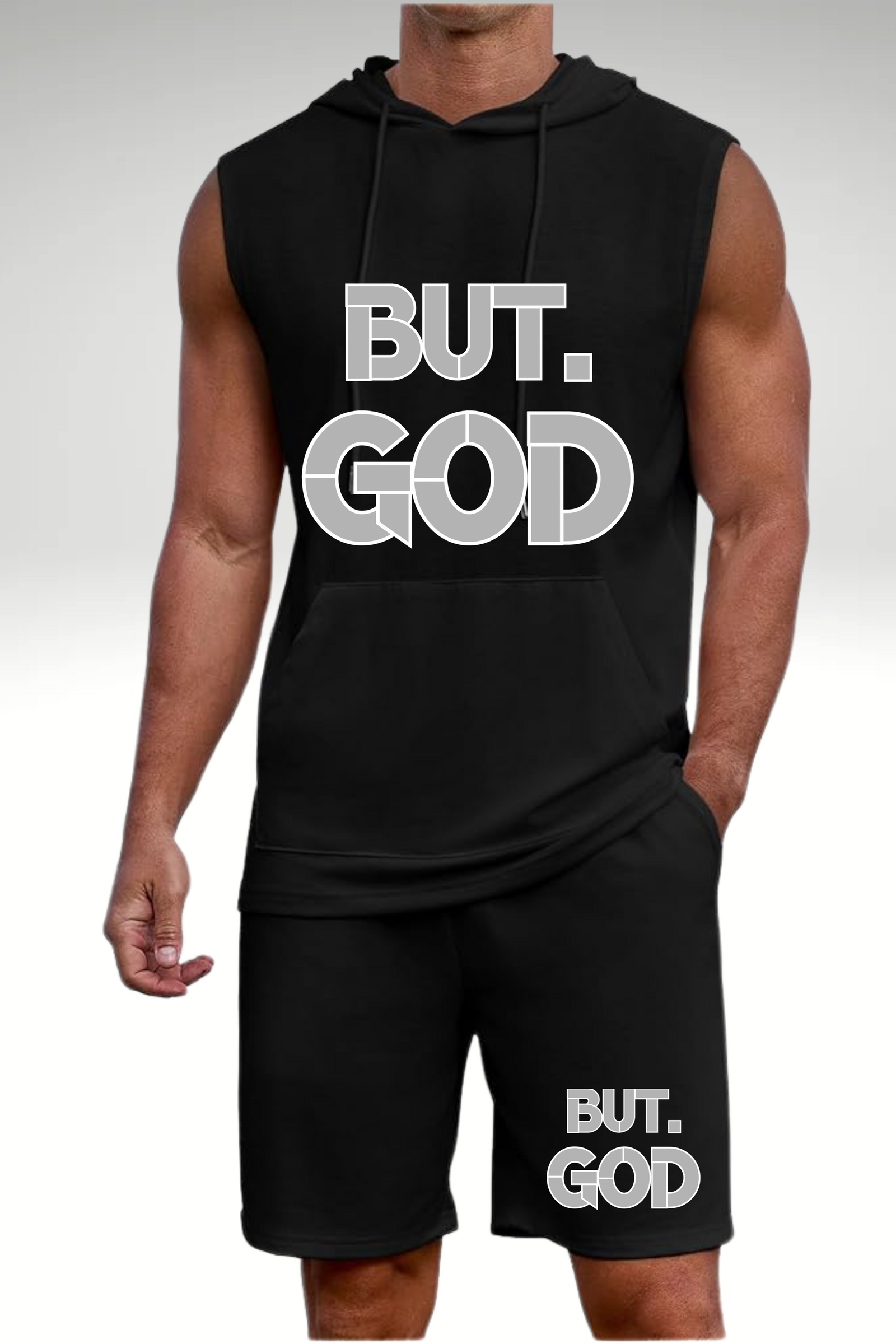BUT GOD HOODIE SHORT SET