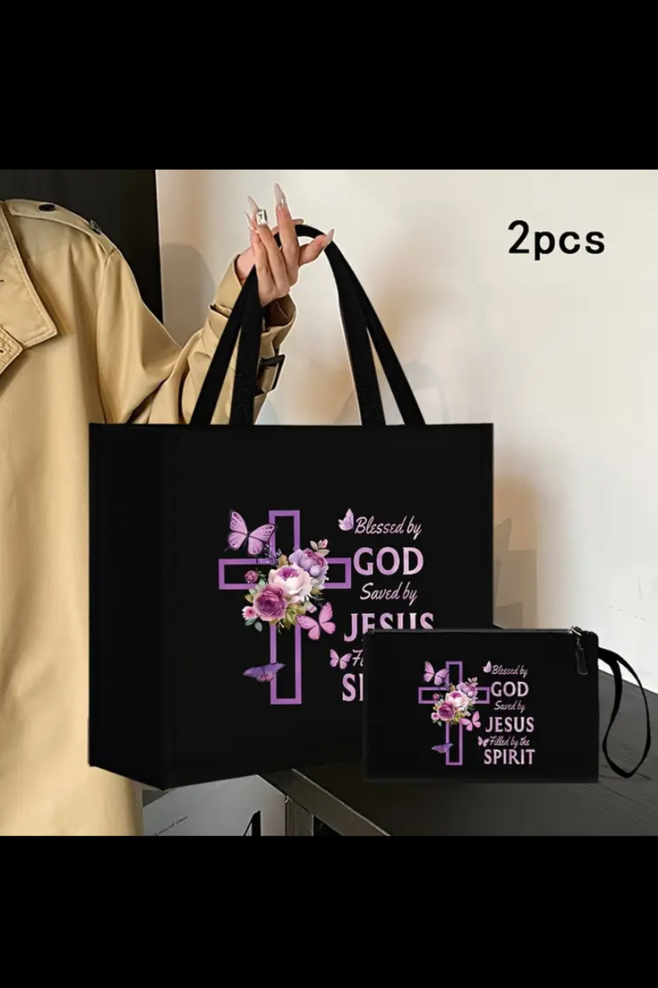 BLESSED BY GOD TOTE