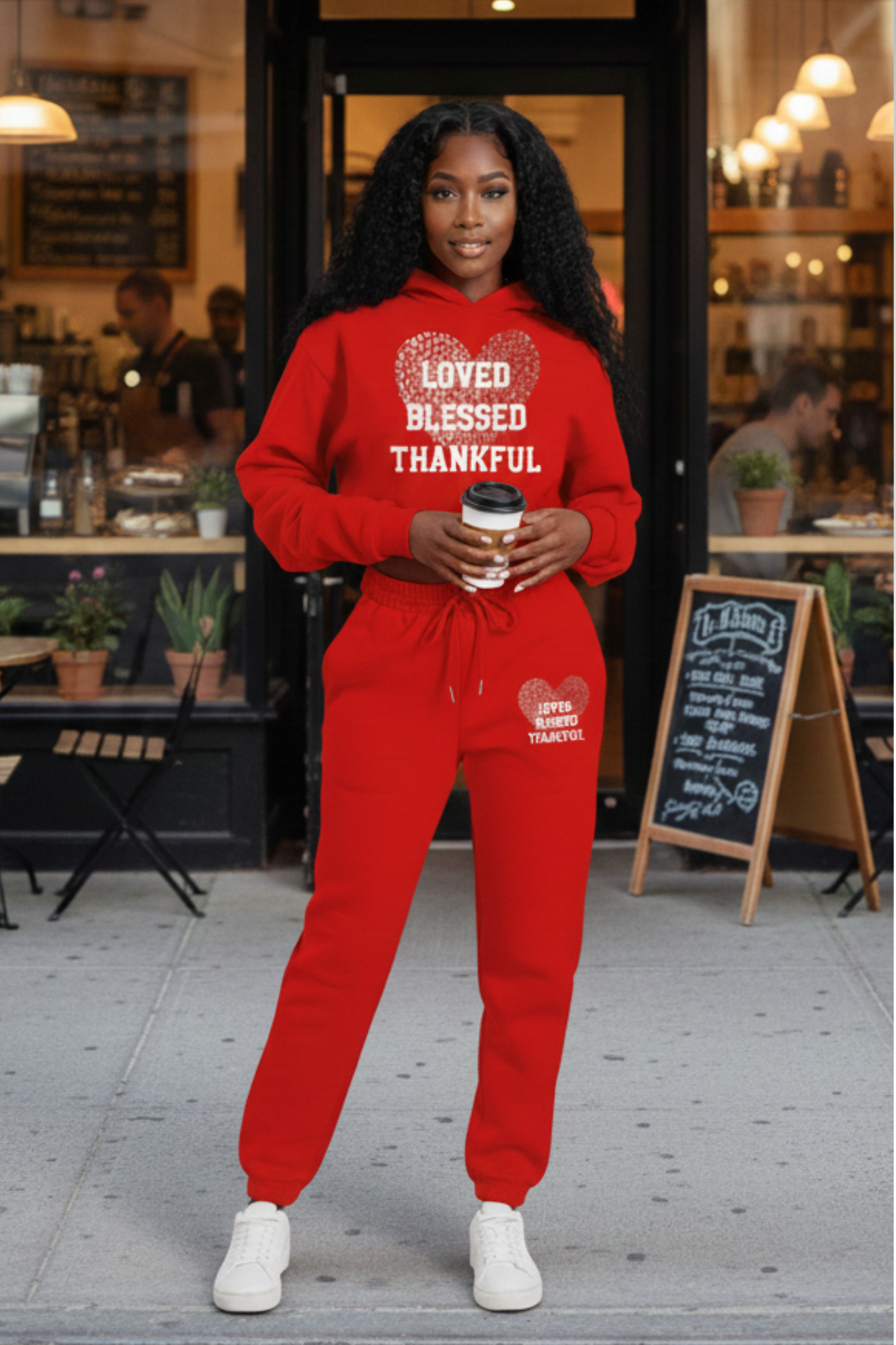 LOVED BLESSED THANKFUL HOODIE SET