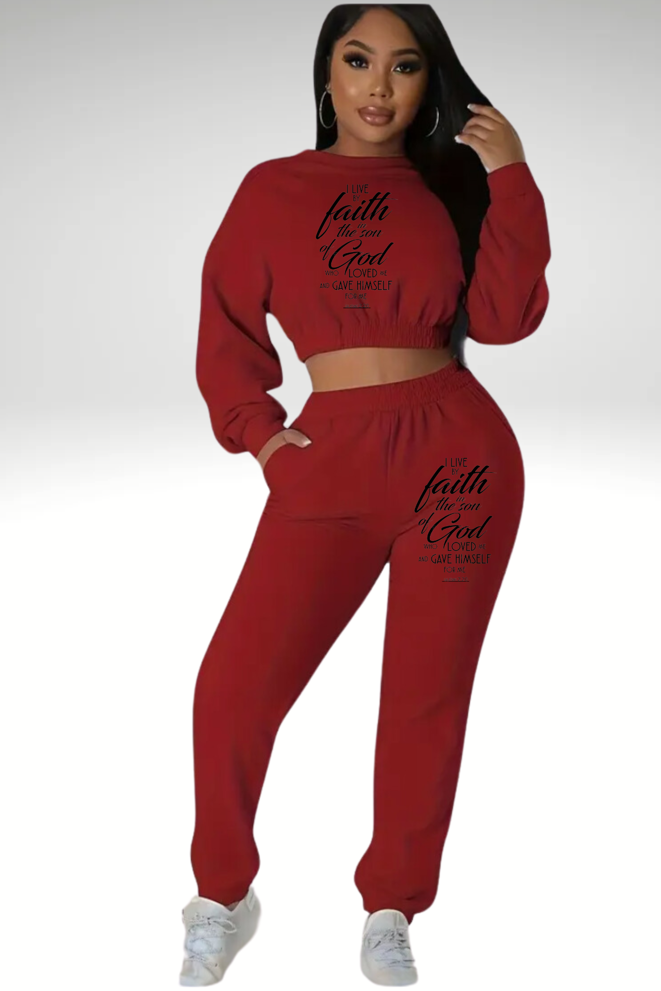 GALATIANS 2:20 CROP JOGGERS SET
