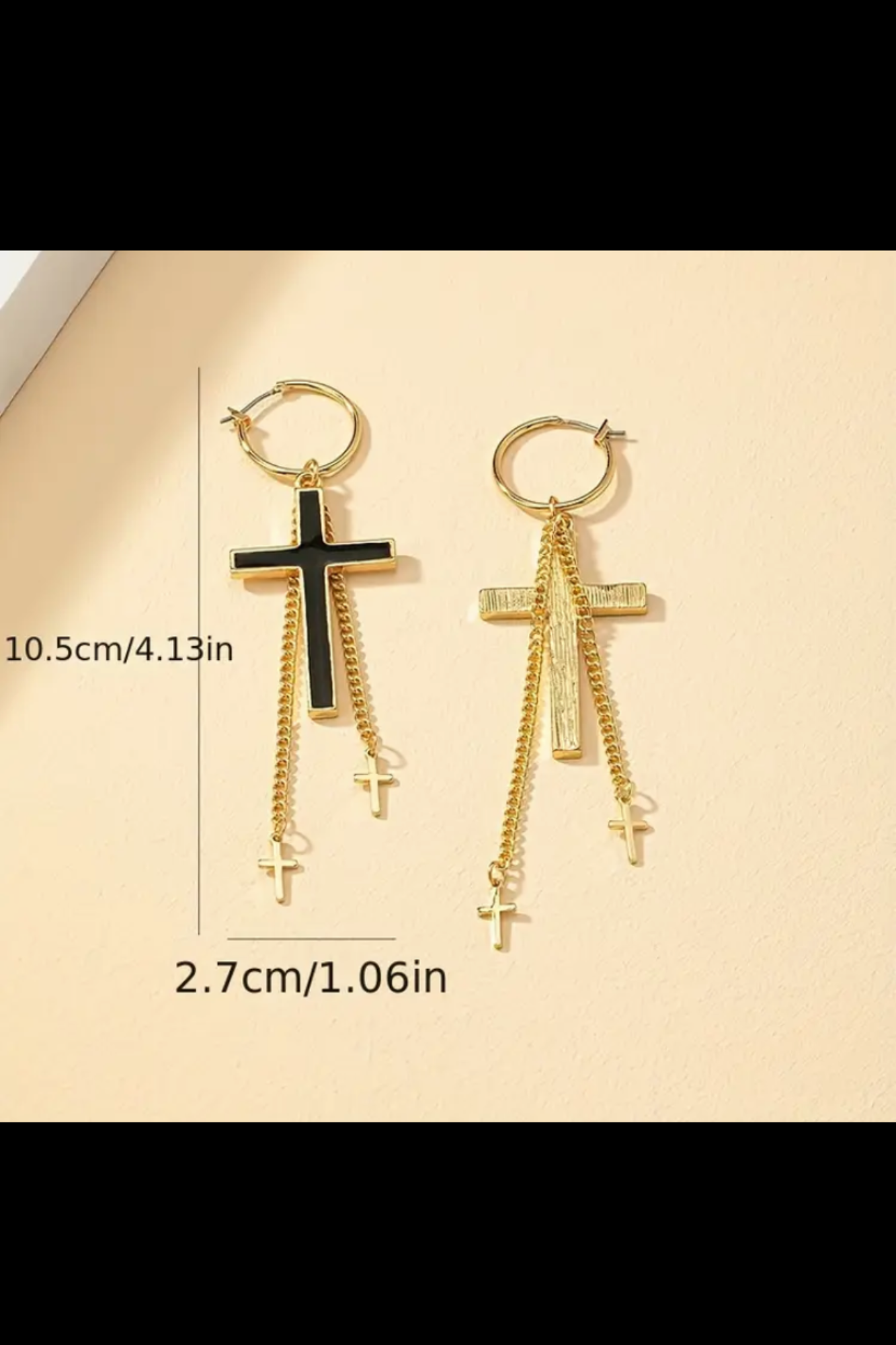 FAITHFUL GLORY CROSS CHAIN EARRINGS